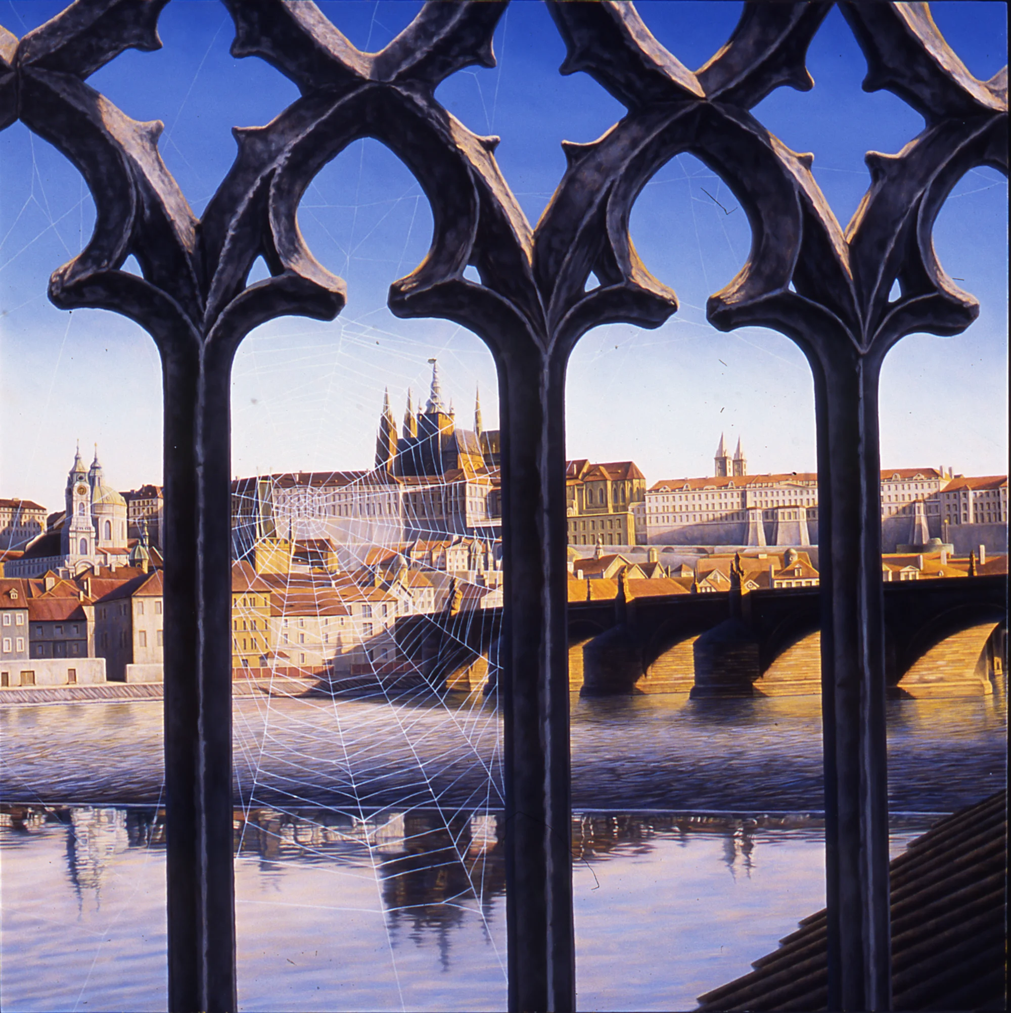  Praha Castle, 24"x24", 2006, Oil on Masonite, Private Collection 