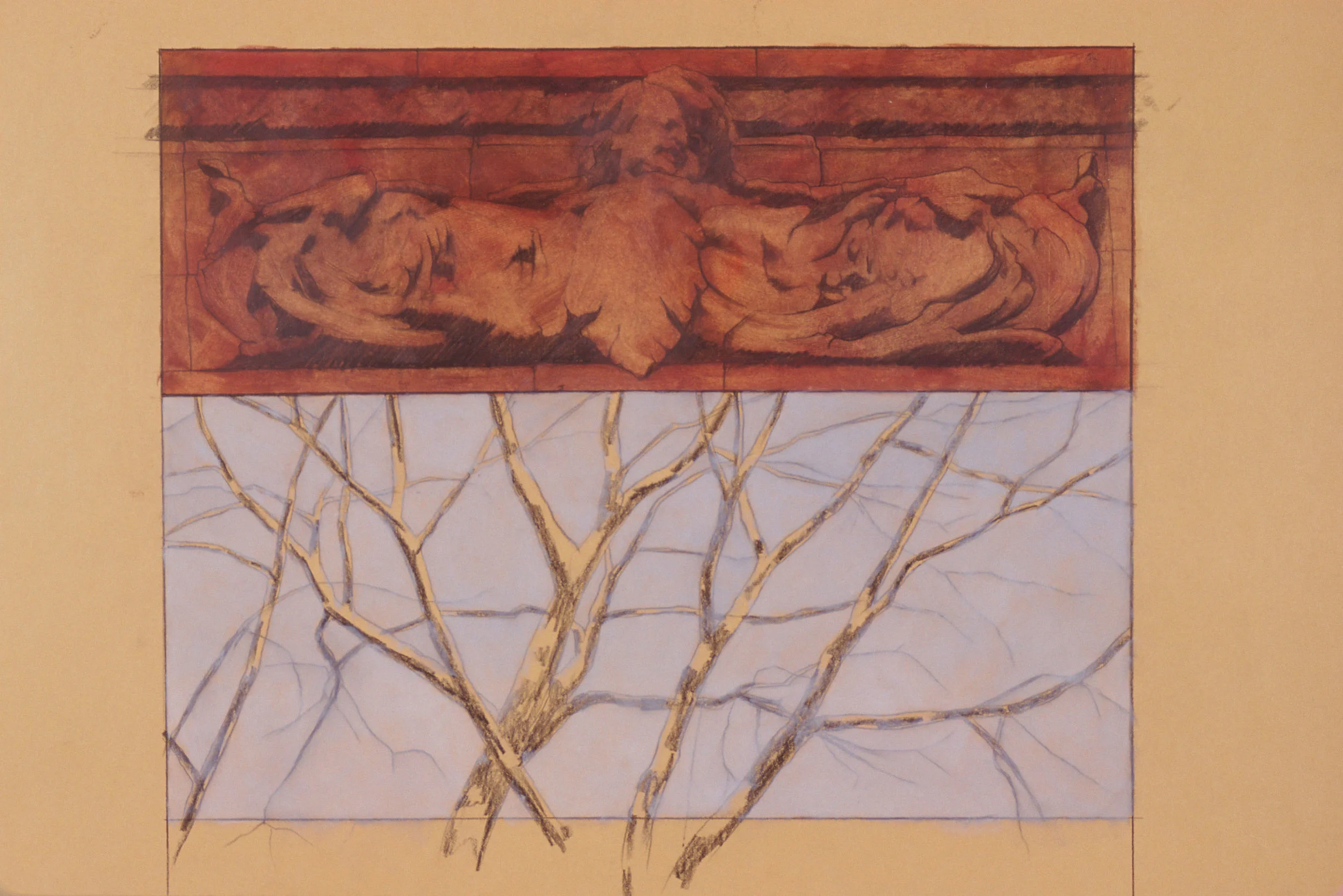  Angry Boy, 16"x13", 199,&nbsp;Grease Pencil, Oil Pigment and Wax on Paper, Private Collection 