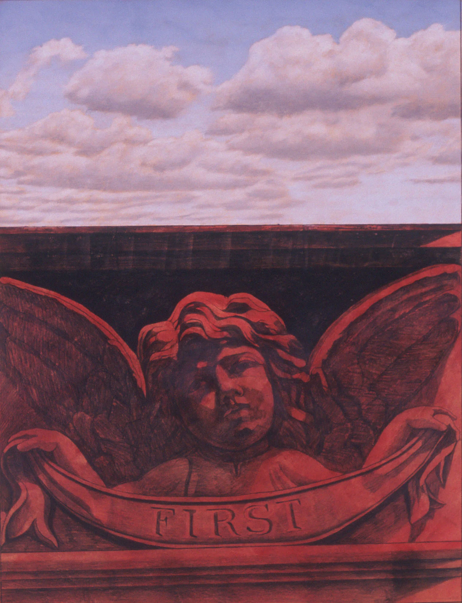  First, 16"x21", 2002, Grease Pencil, Oil Pigment and Wax on Paper, Price on Request 