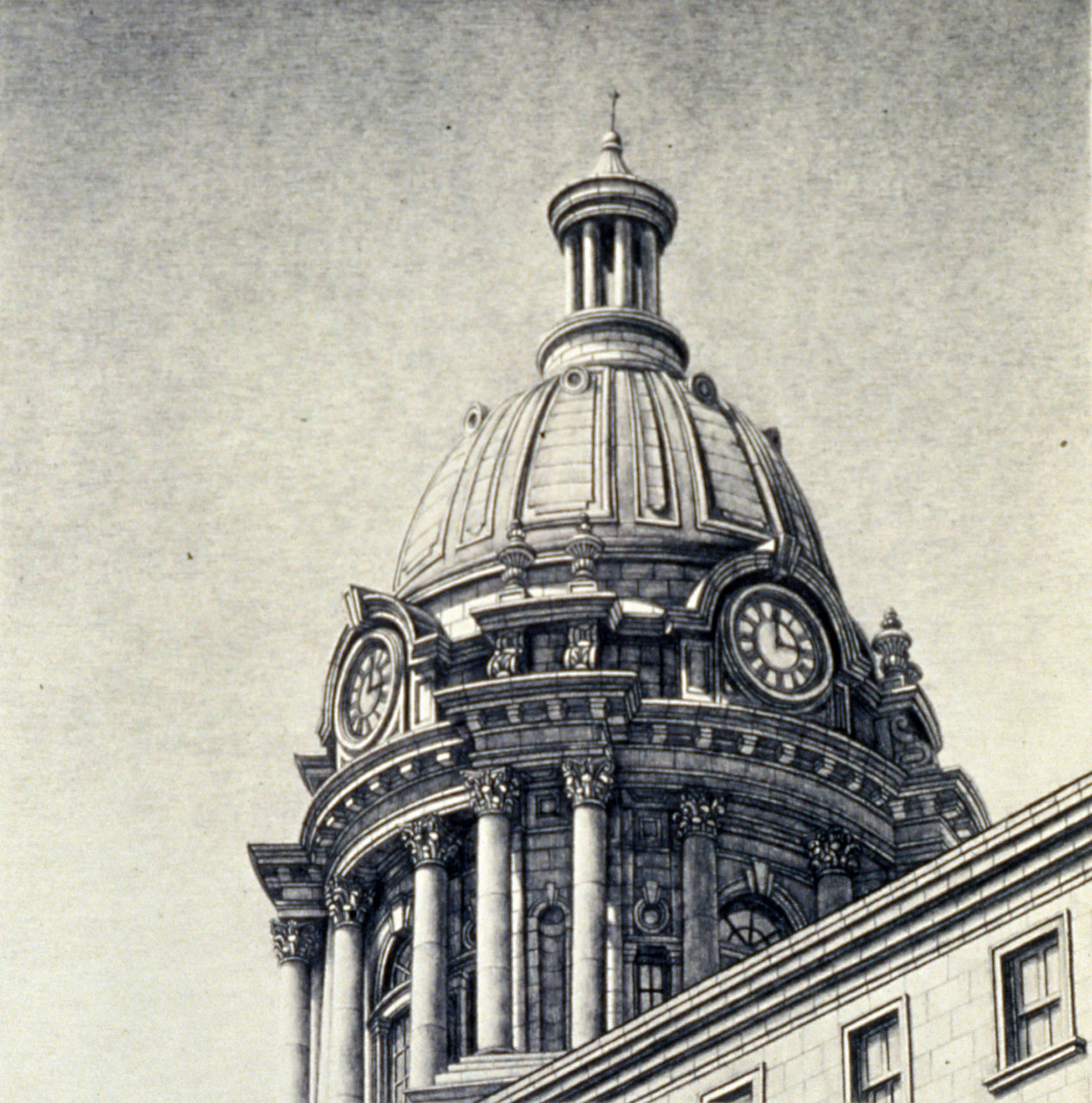  Police, 6”x6”, 1990, Graphite on Paper, Private Collection 