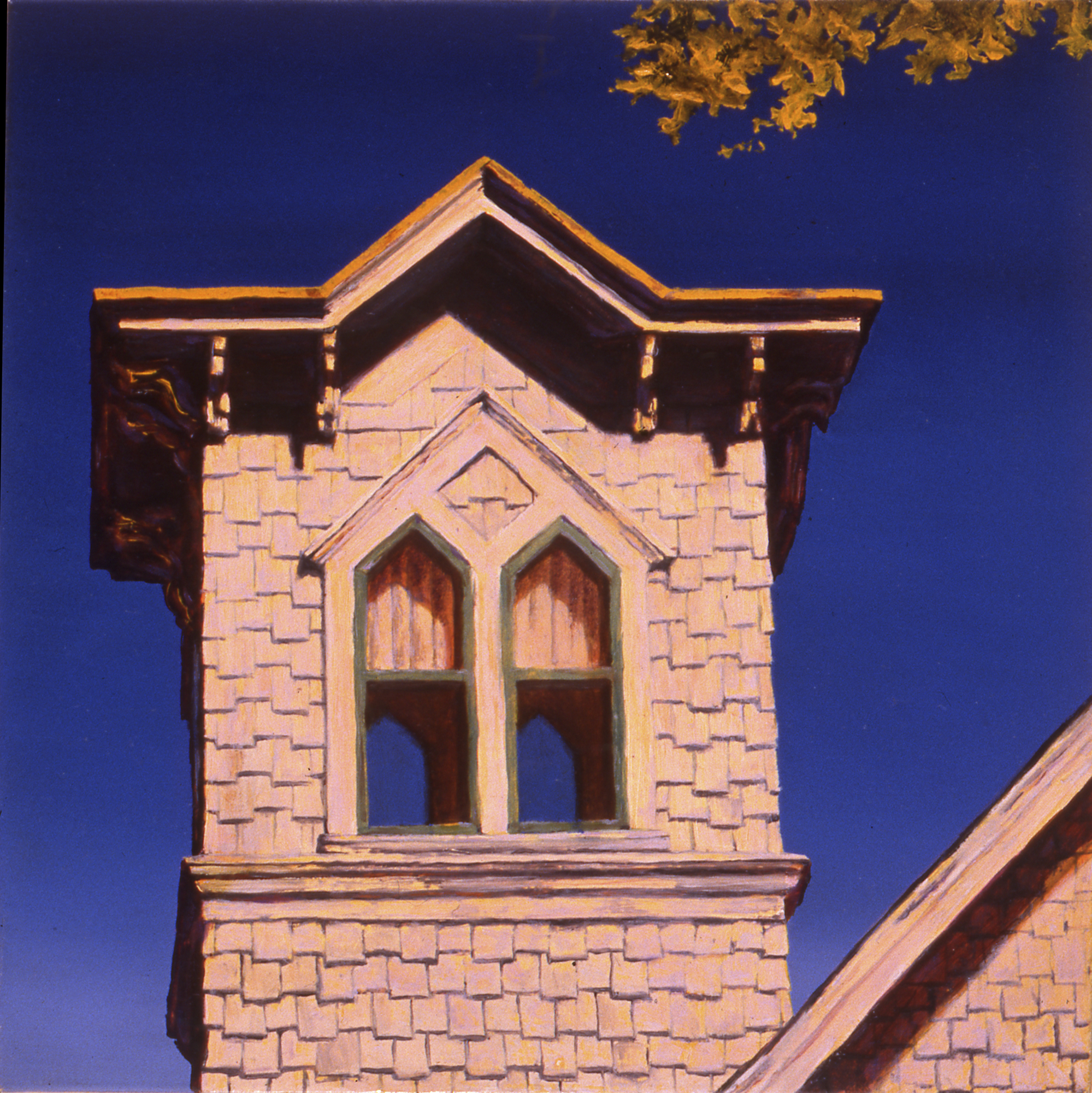  Glen Street, 6"x6", 1990, Oil on Masonite,&nbsp;Collection: Bob McMillan, New York 