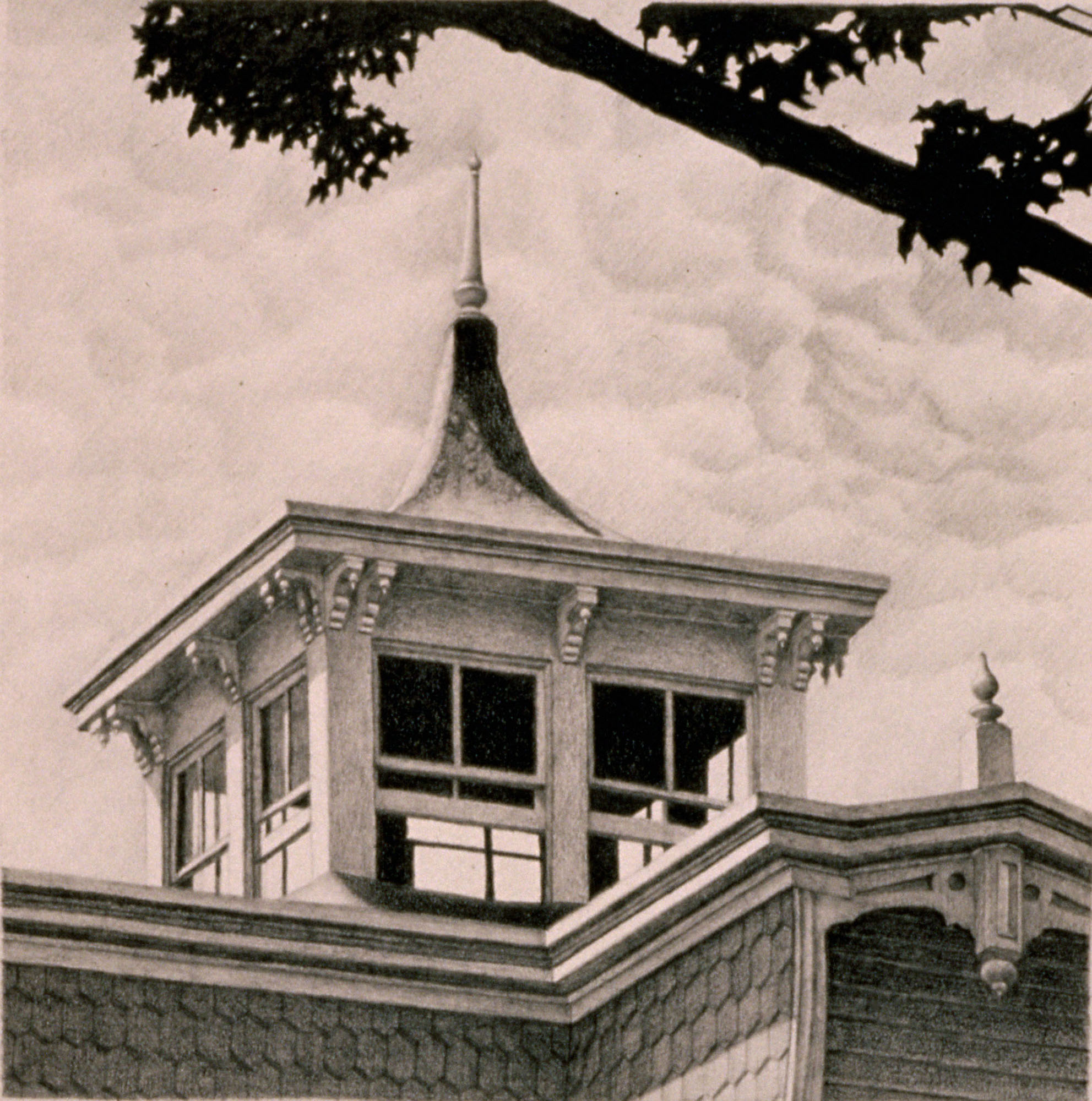  Cold Spring Harbor, 6"x6", 1990, Graphite on Paper,&nbsp;Collection: R.V.S. Fine Art, New York 