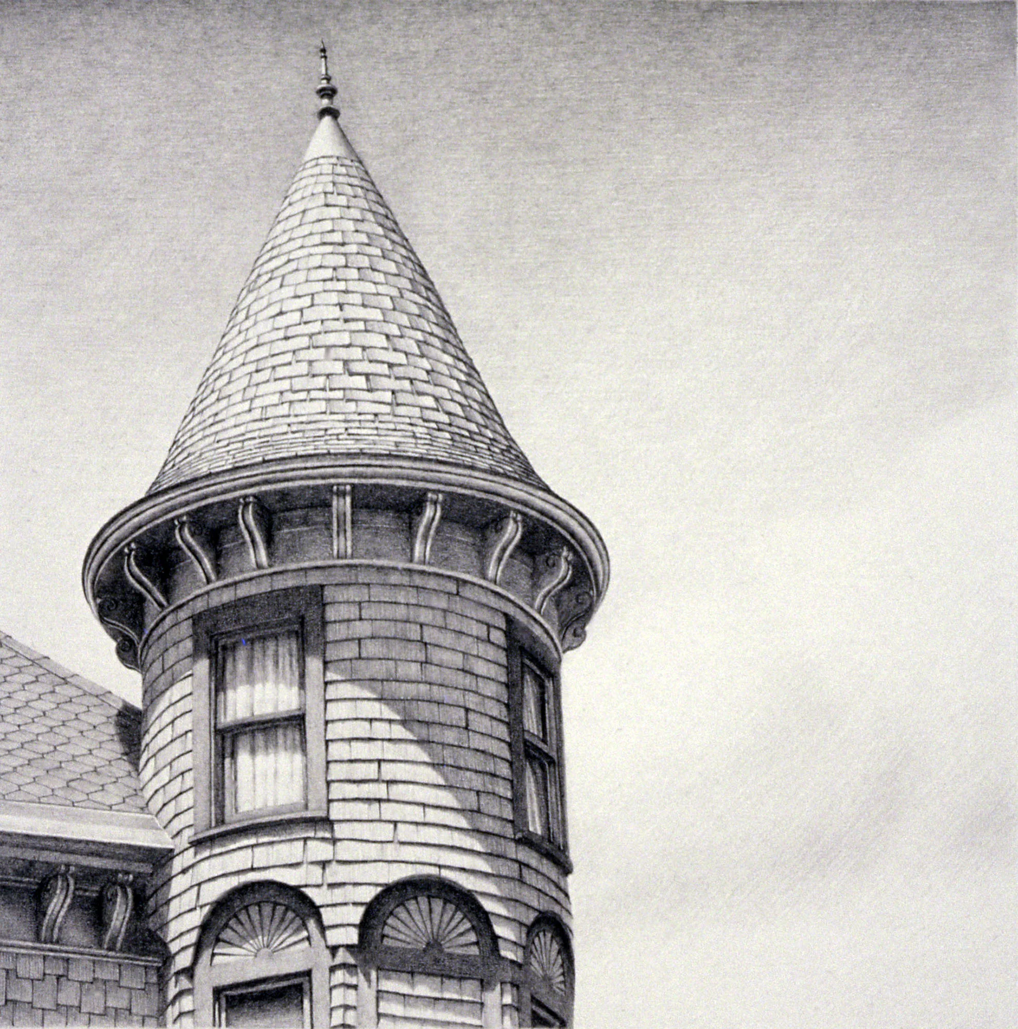  Sea Cliff,&nbsp;6"x6", 1990,&nbsp;Graphite on Paper,&nbsp;Private Collection 