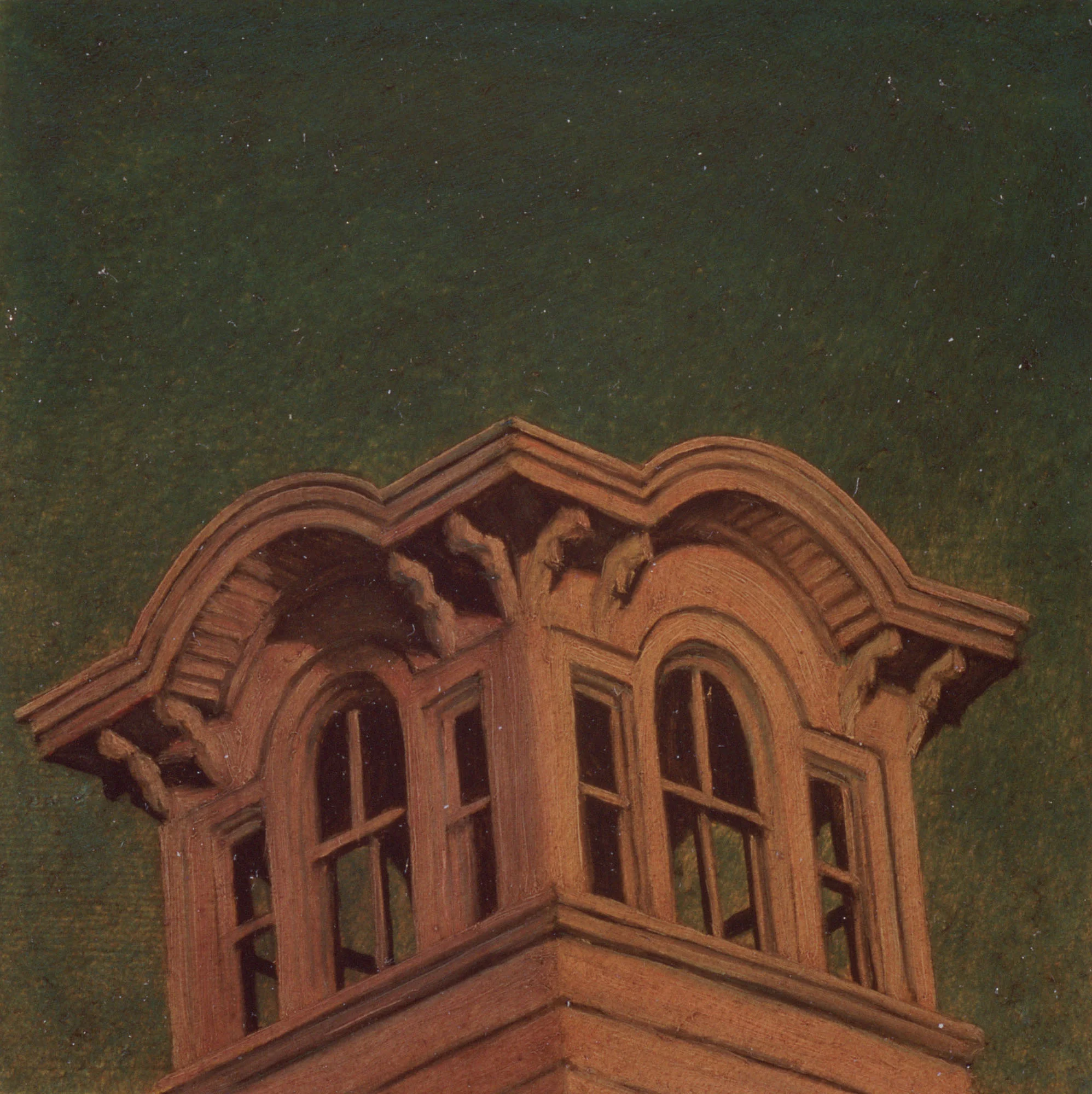  Amityville,&nbsp;2"x2", Oil on Masonite, Collection: Leslie Heller, NY 