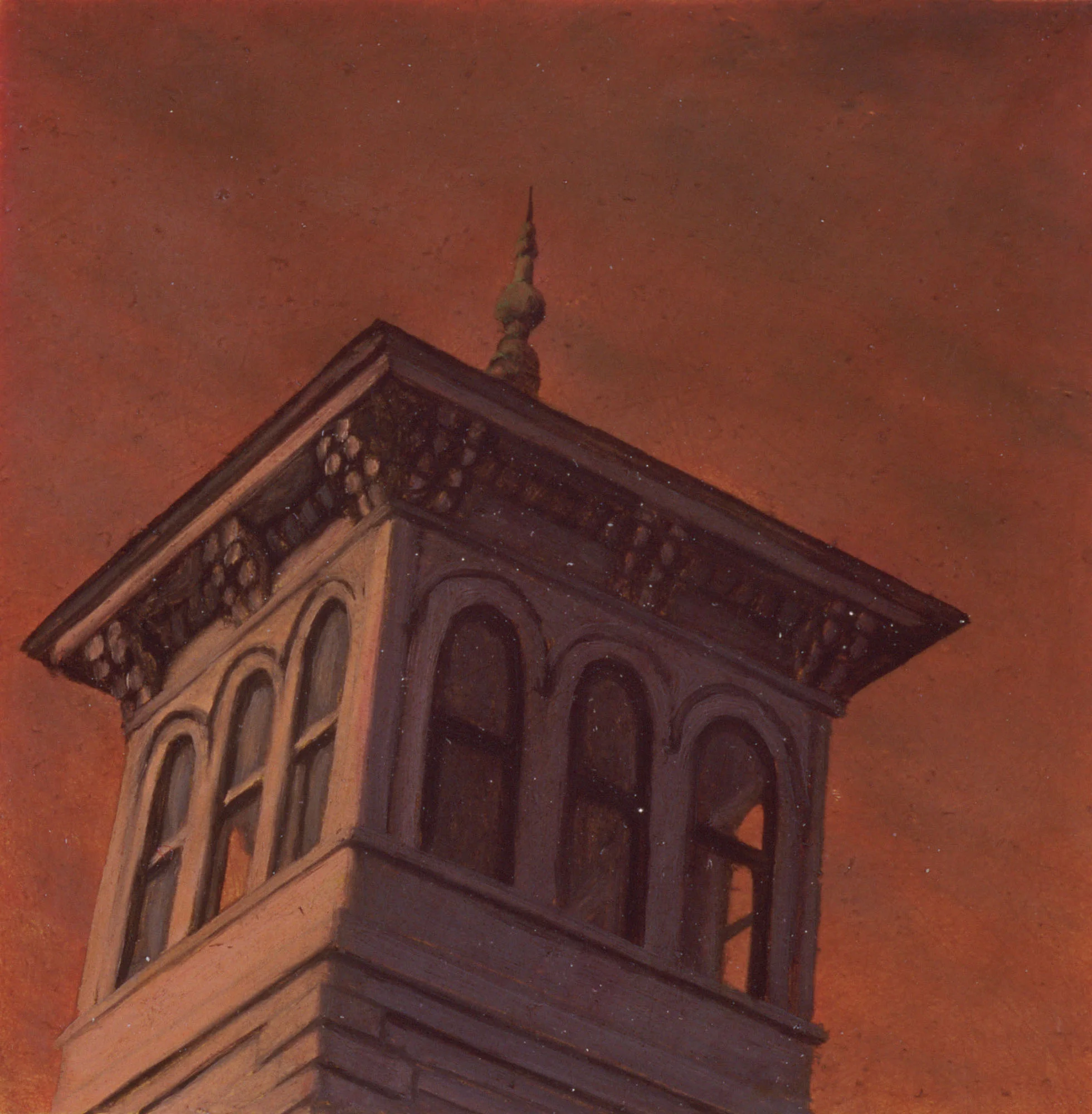  Route 7,&nbsp;2"x2", Oil on Masonite, Collection: Leslie Heller, NY 