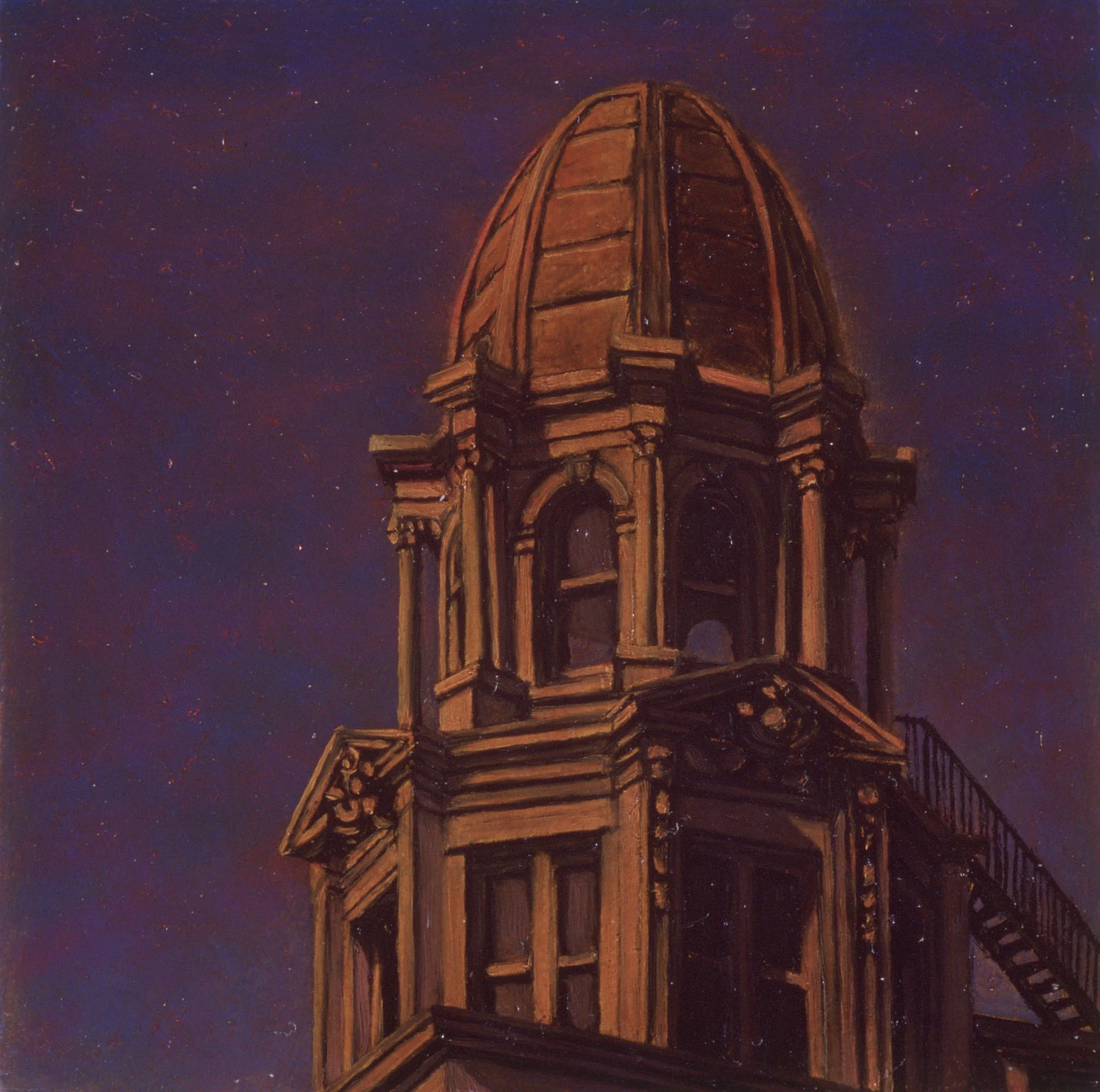  22nd and 5th,&nbsp;2"x2", Oil on Masonite, Collection: Leslie Heller, NY 