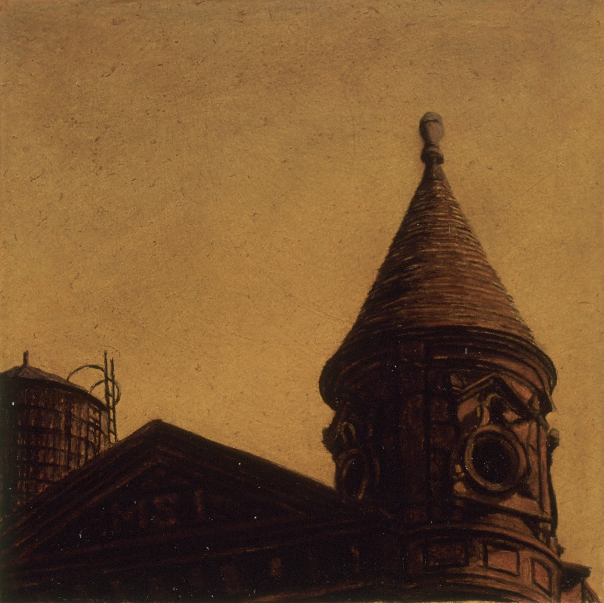  Bleeker and Broadway,&nbsp;2"x2", Oil on Masonite, Private Collection 