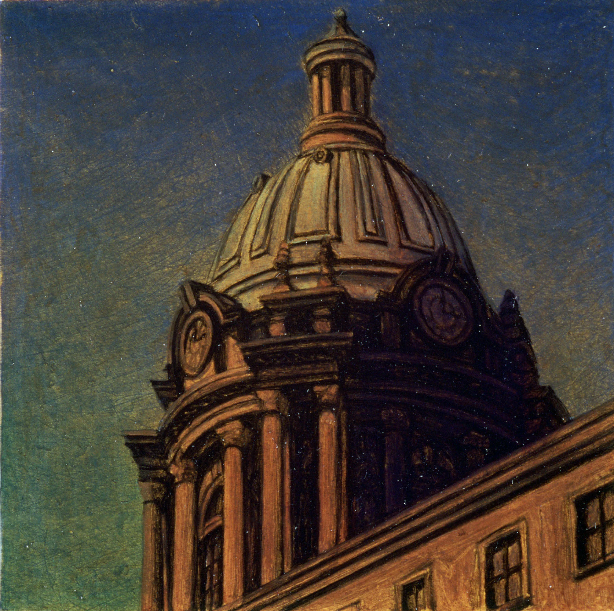  Police,&nbsp;2"x2", Oil on Masonite, Collection: Leslie Heller, NY 