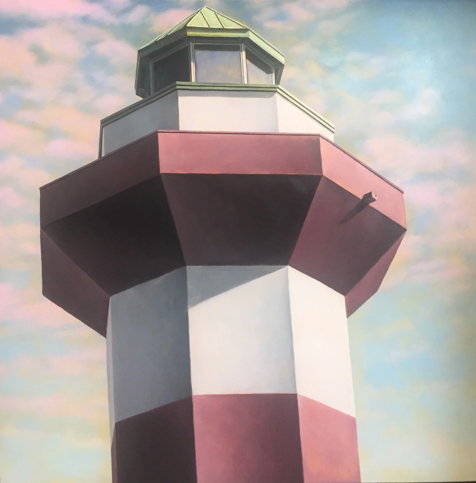 Hilton Head Lighthouse, 24"x24", 2004, Oil on Panel, Collection: Andy and Kris Warner, PA