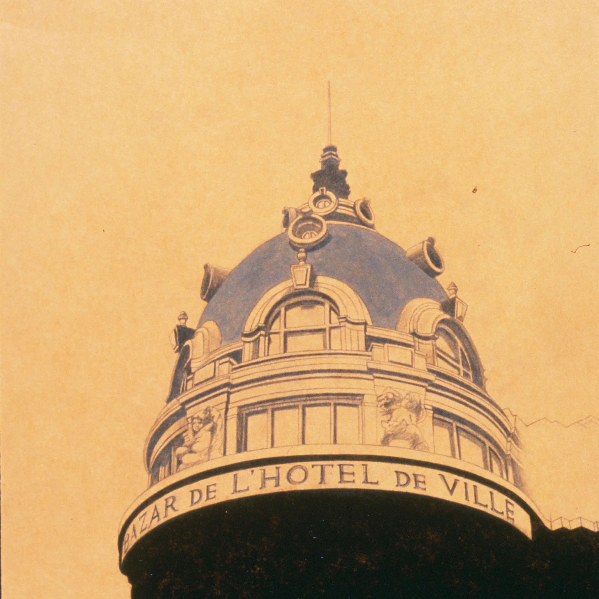  Hotel De Ville, 10"x10", 1995, Graphite and Oil Pigment on Paper, Price on Request 