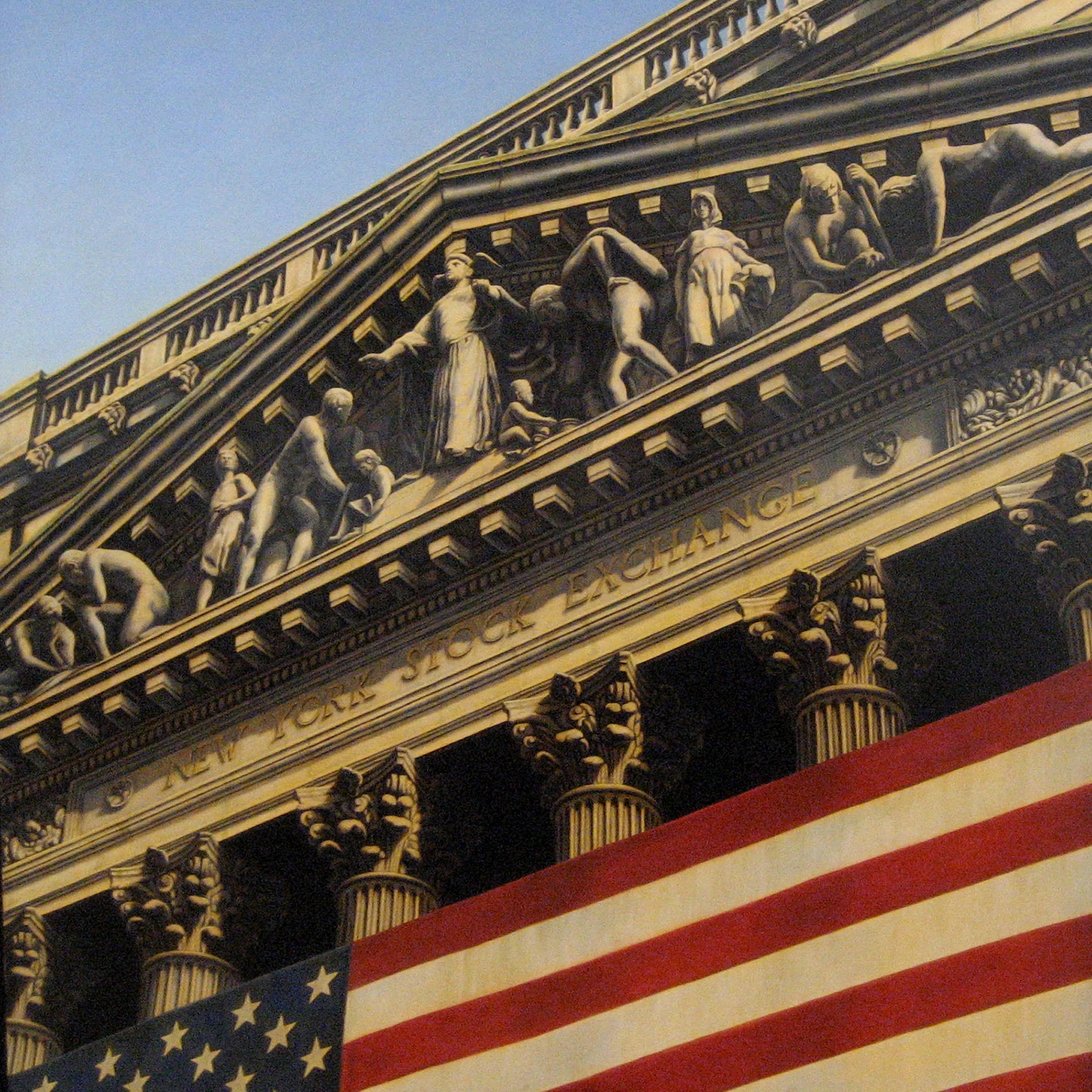  NY Stock Exchange, 36"x36", 2007, Oil on Panel, Private Collection 