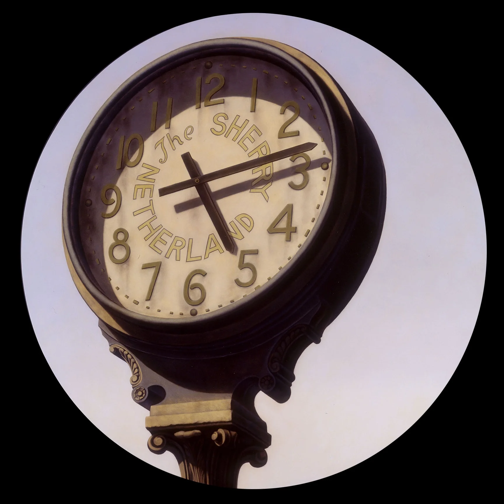  The Sherry Netherland, 47" Diameter, 1992, Oil on Masonite, Collection: Robert J. Hrebek, New Jersey 