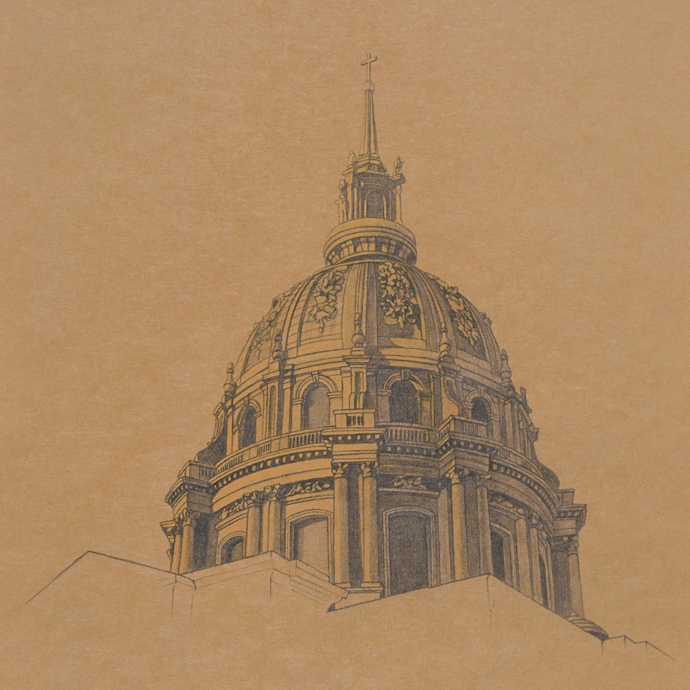  Invildes, 10"x10", 1995, Graphite and Oil Pigment on Paper, Private Collection 