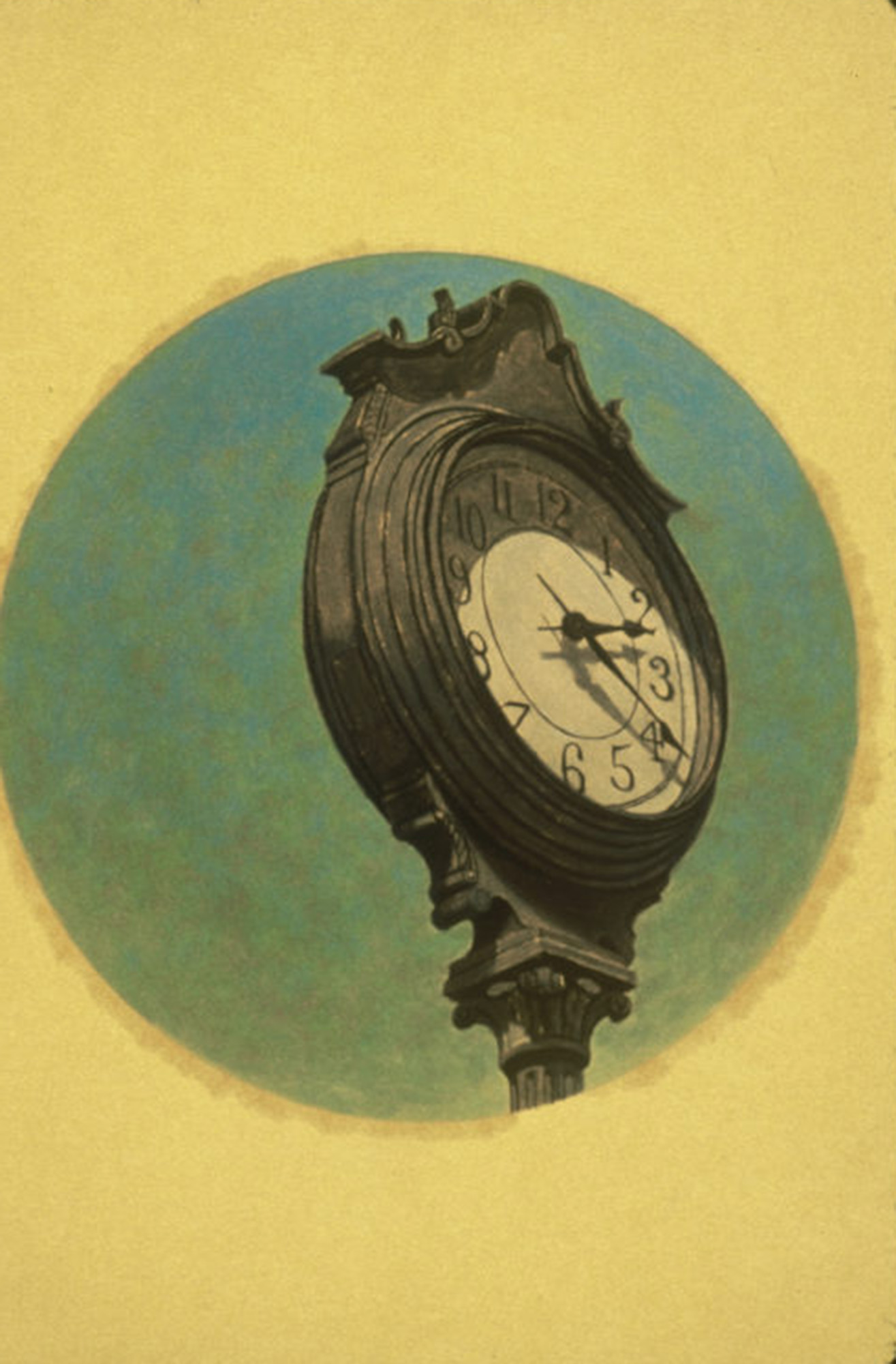  2:20,&nbsp;6"x6", 1992, Oil on Paper, Private Collection 