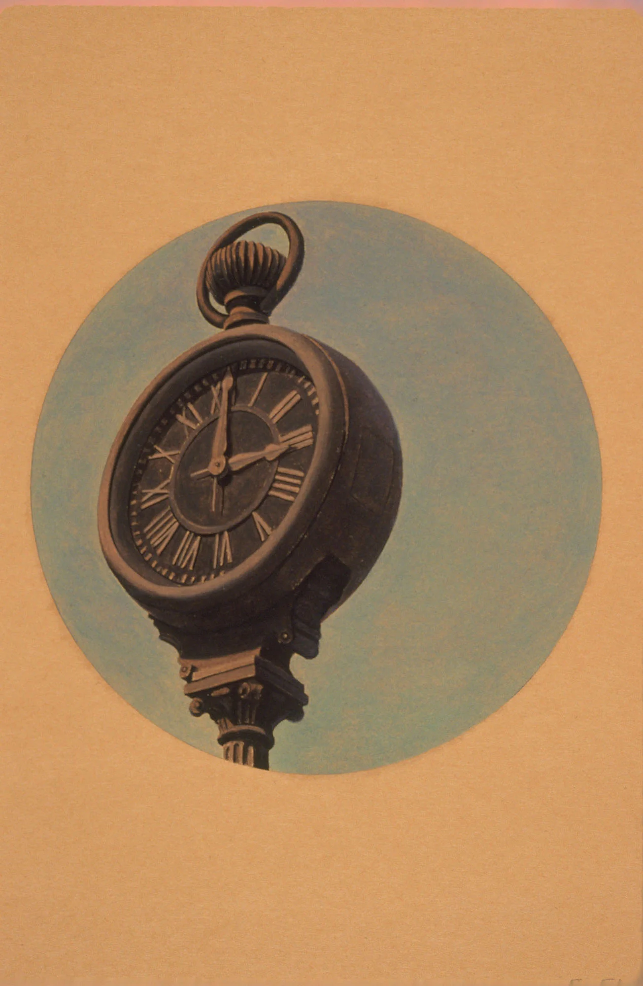  3:00,&nbsp;6"x6", 1992, Oil on Paper, Price on Request 