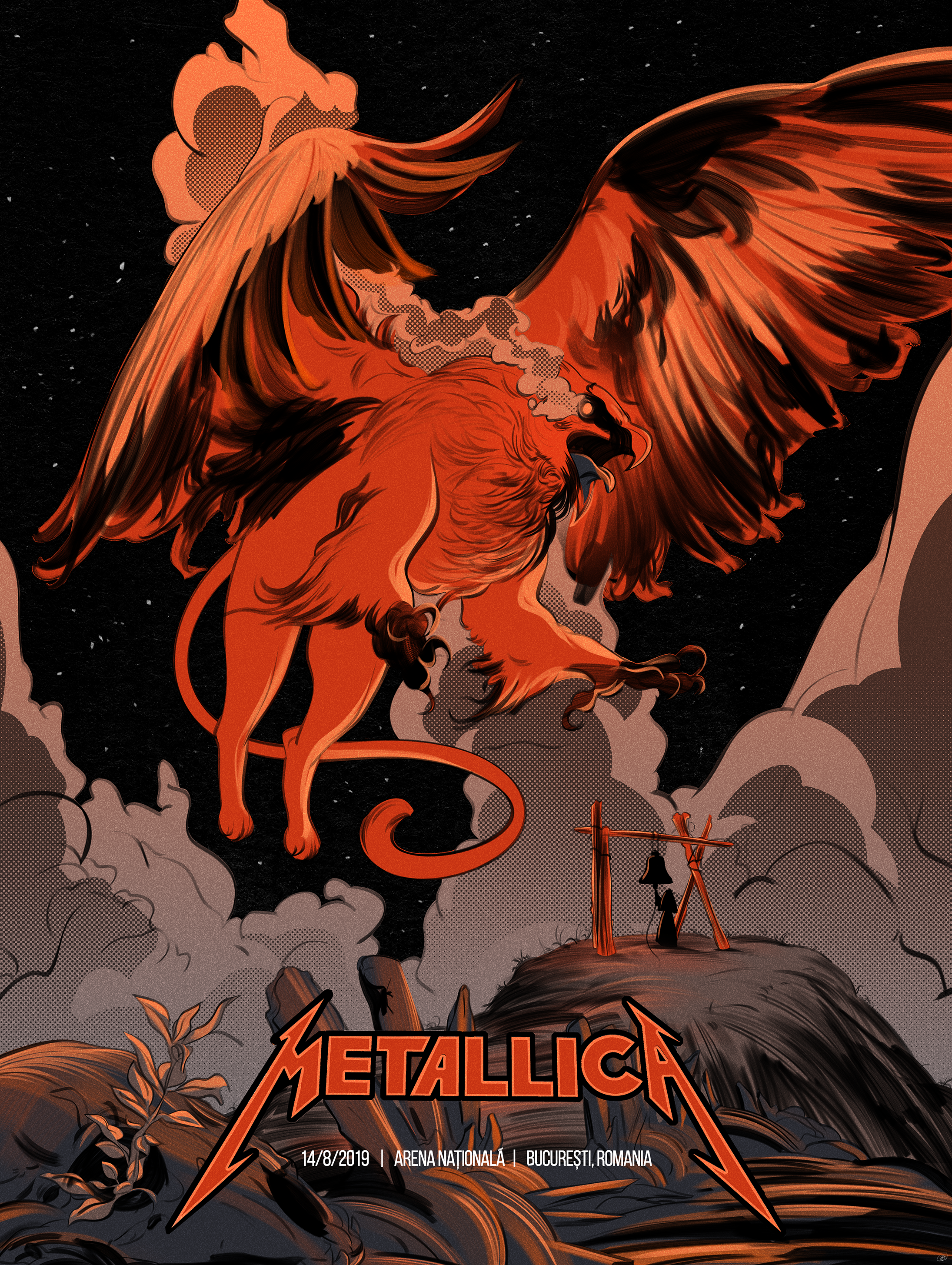   Metallica - 2019 World Tour Poster (Bucharest)   Client: Metallica &amp; Nakatomi, Inc. (officially licensed) 