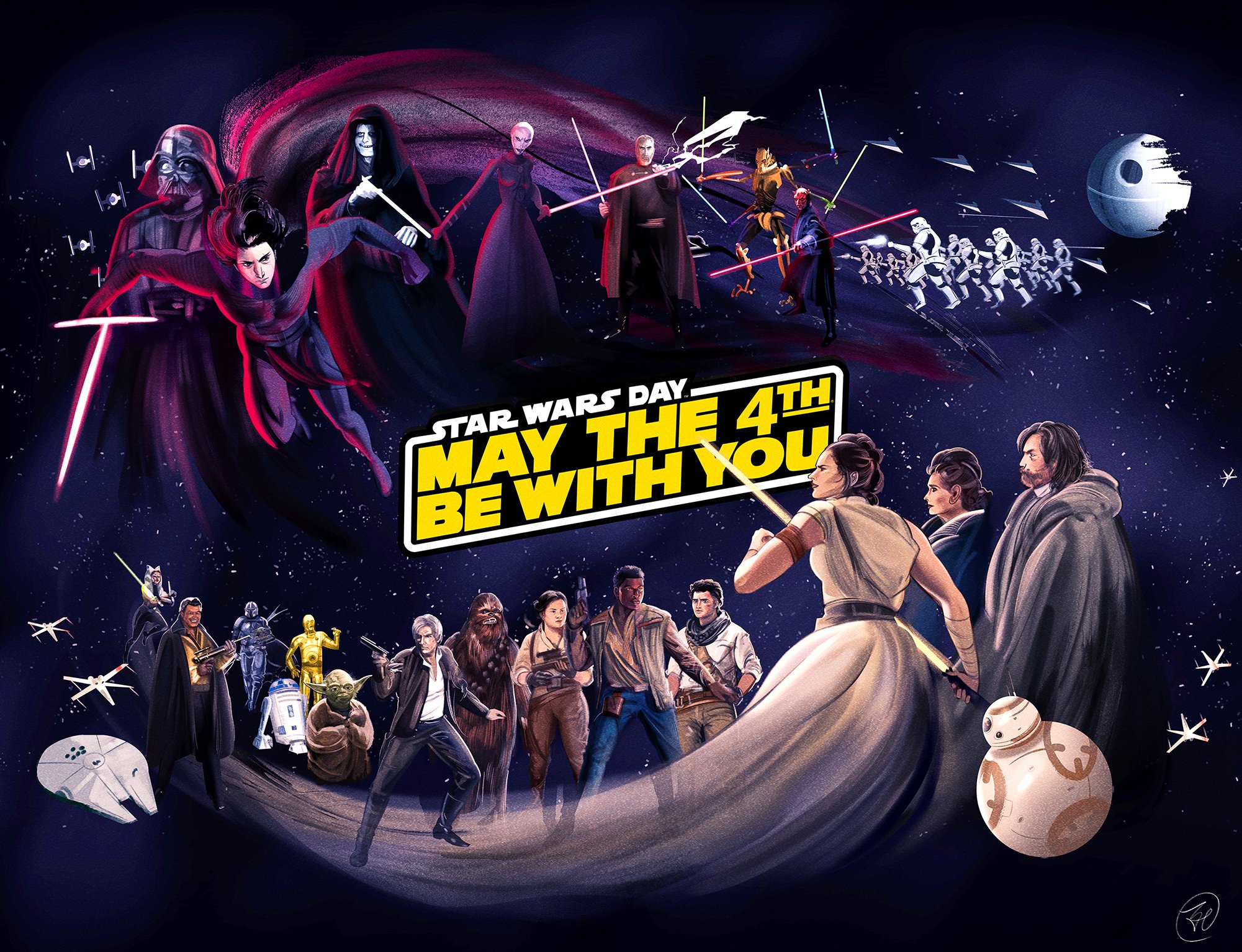   Star Wars Day Mural 2021   Client: Lucasfilm &amp; Disney+ (official art created via Poster Posse) 