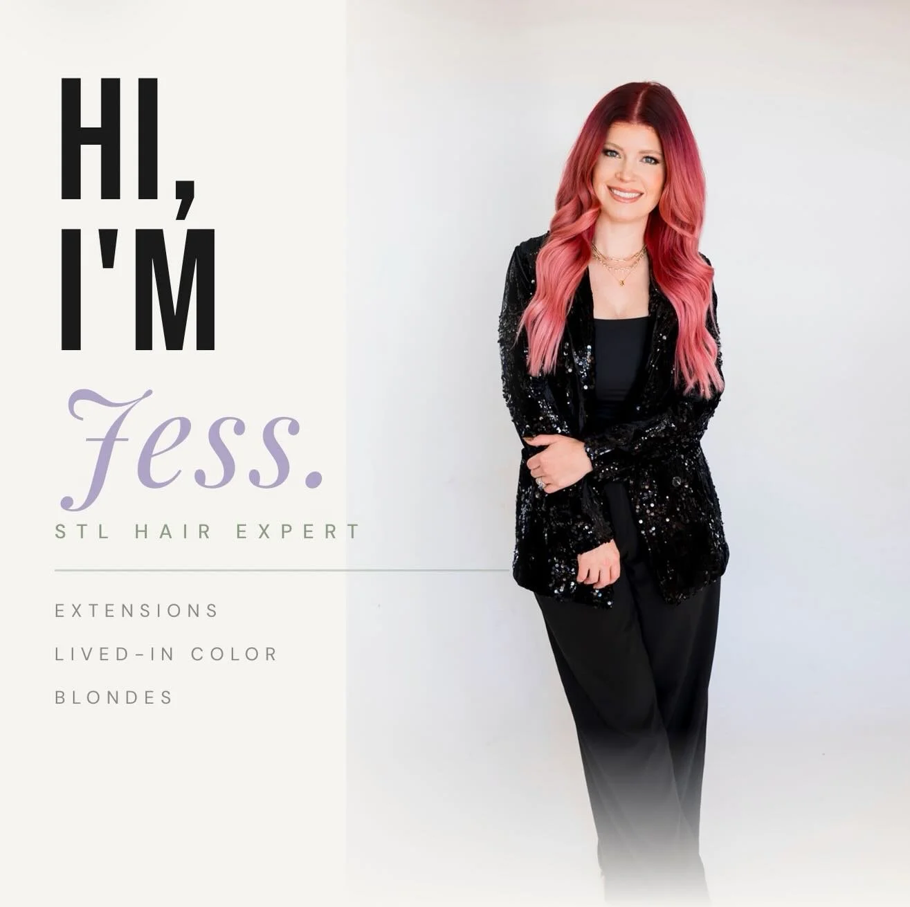 Hey! 👋🏼 I&rsquo;m Jess, your new STL hair BFF and owner of @fleursalonstl 🌸

If you&rsquo;re new here, hi! Pull up a chair because I&rsquo;ve got a lot to share. I&rsquo;m a licensed cosmetologist and extension specialist with 17+ years behind the