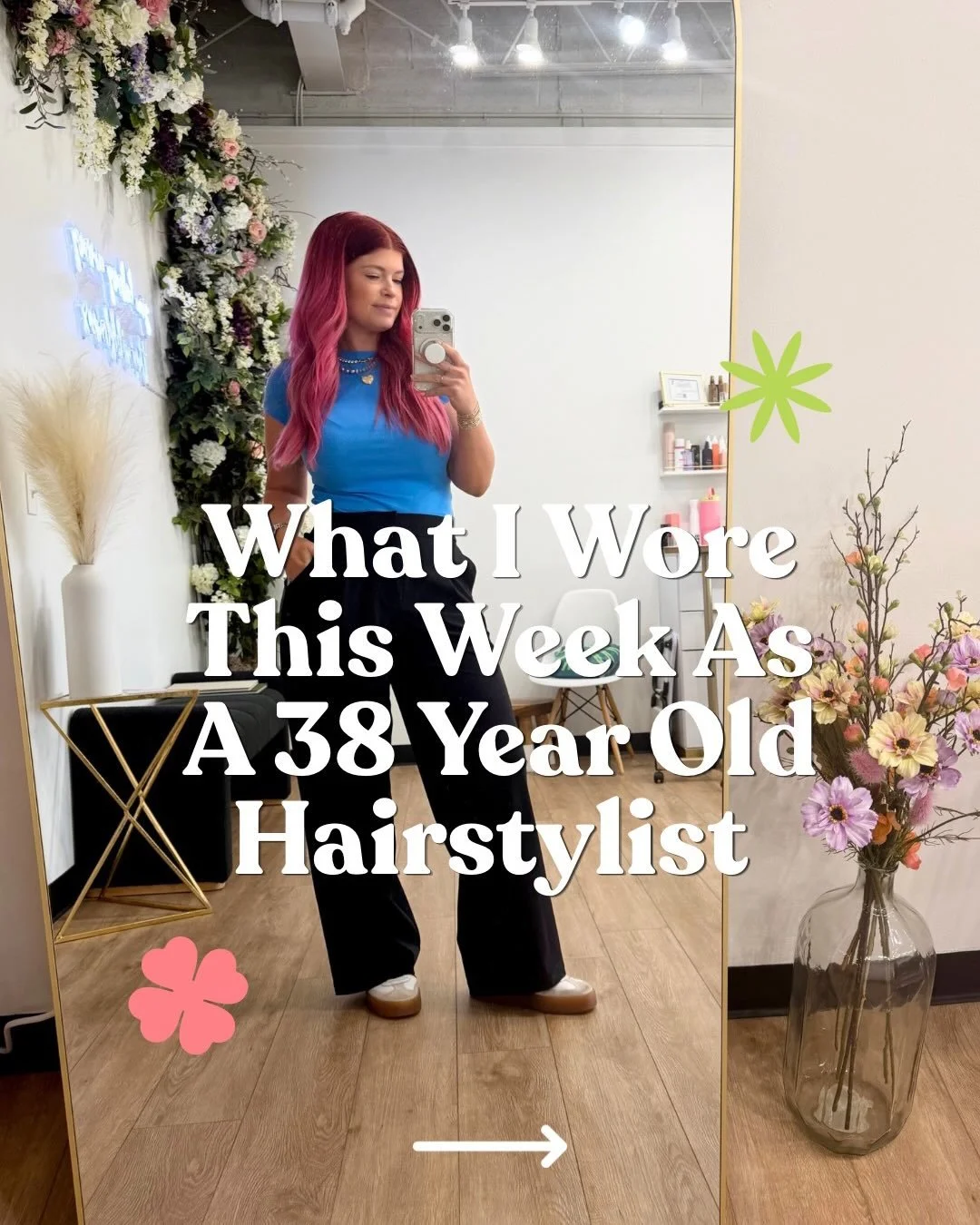 POV: your hairstylist still loves getting dressed for work like it&rsquo;s a creative outlet 🌸.

Some weeks it&rsquo;s extensions, color formulas, content creation, coffee runs, and chaos all at once&hellip; but I still believe showing up feeling go