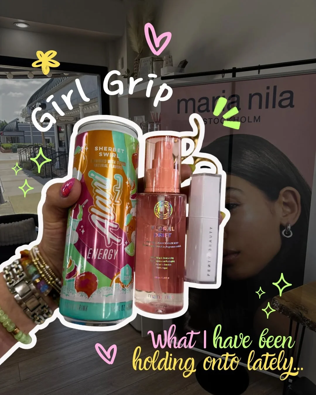 Tell me you&rsquo;re in your &ldquo;girl grip era&rdquo; without telling me. 😘

Mine:
☕ Alani
🌸 Hair fragrance
💄 Fenty gloss
🩷 Hair products
✂️ Shears
💻 Running A Salon

Your turn. What&rsquo;s one thing that&rsquo;s always in your girl grip? 👇