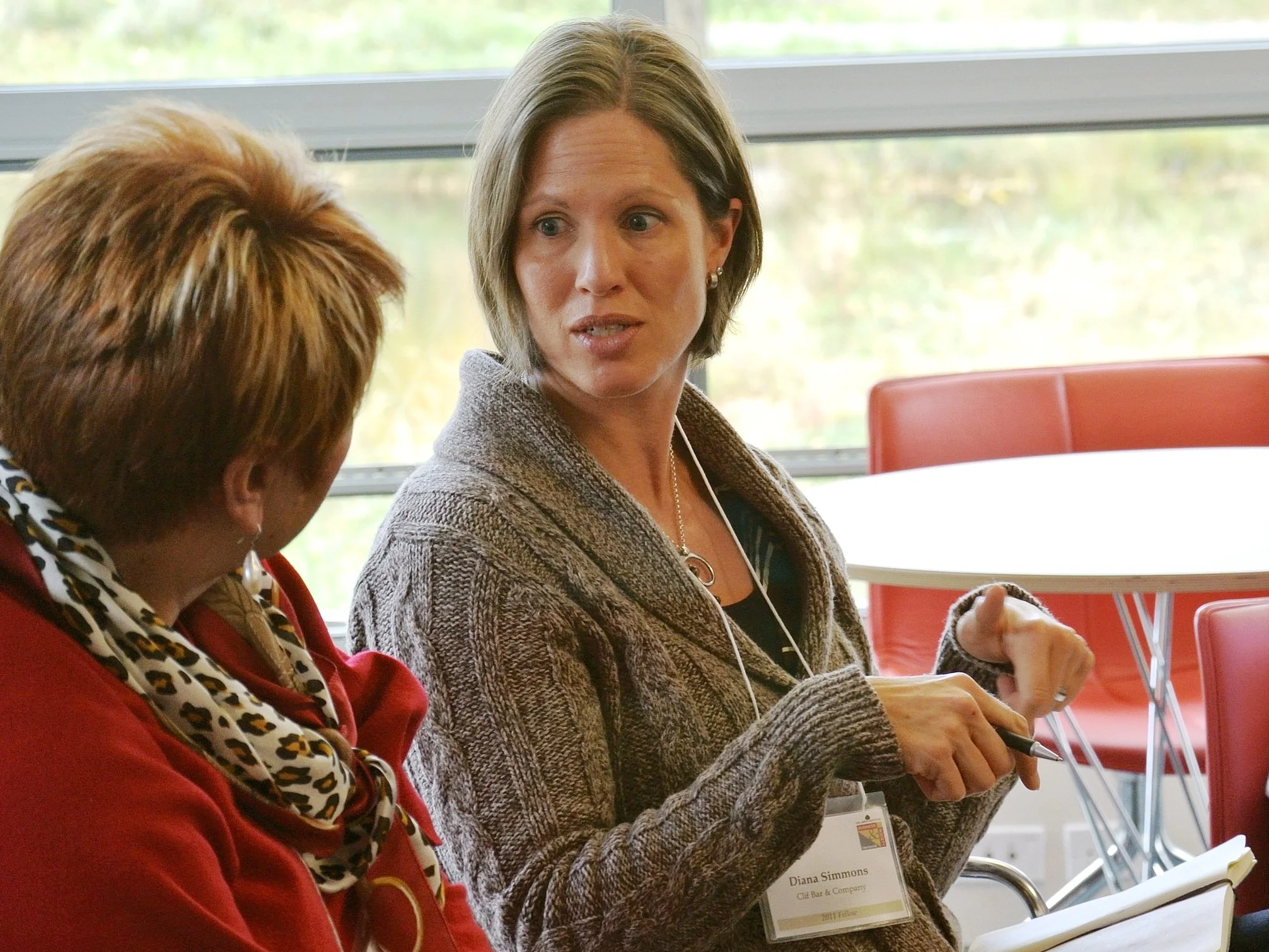 Pictured L-R: Annalie Killian , sparks & honey, Fellow since 2011; Diana Simmons , Clif Bar, Fellow since 2011