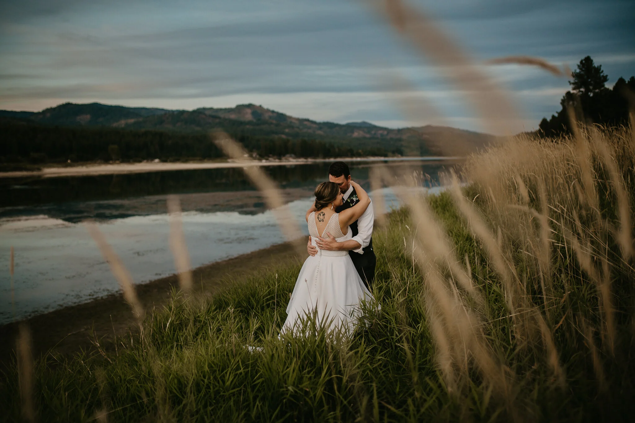 Portraits of bride and groom