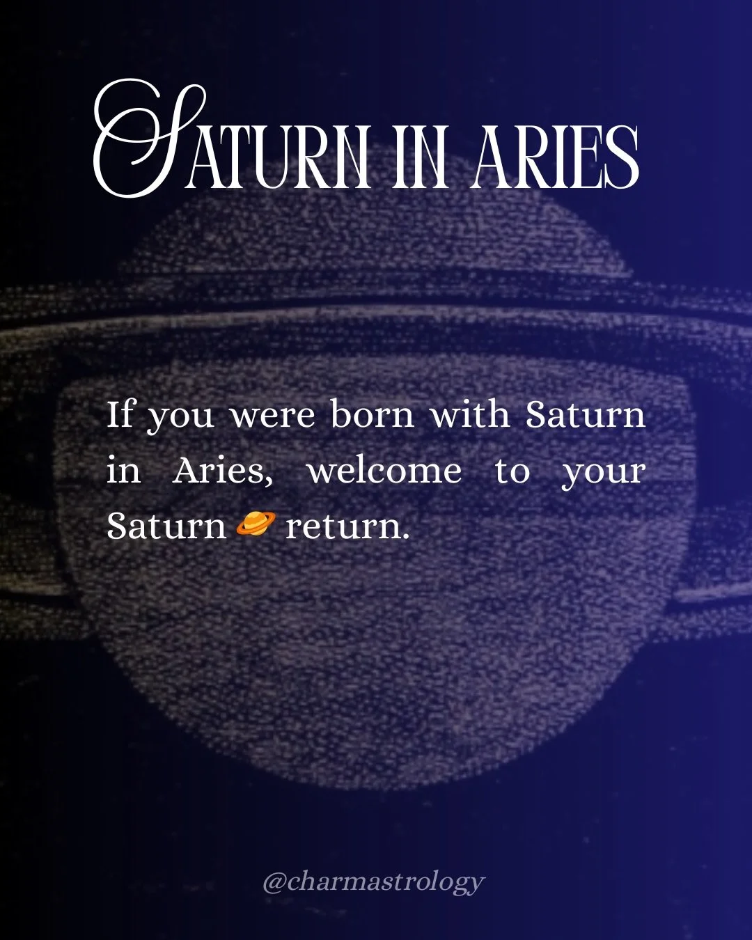Farewell Saturn in Pisces ♓️ 🥹 thank you and see you in 30 years. Welcome back Saturn in Aries ♈️ 

Saturn 🪐 makes me think of the passage of time, getting older, and the insistence of life and death. 

We&rsquo;re entering another timeline change 