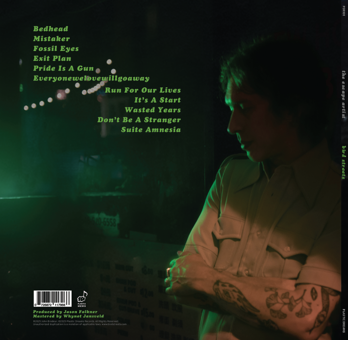 Bird Streets - The Escape Artist (back cover & sleeve, 2025)