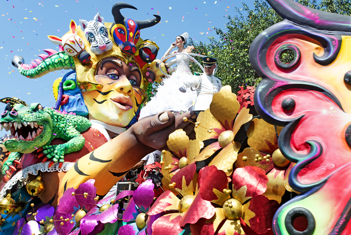 3.   Baranquilla Carnival Queen during the Batalla de Flores parade EClark.jpg