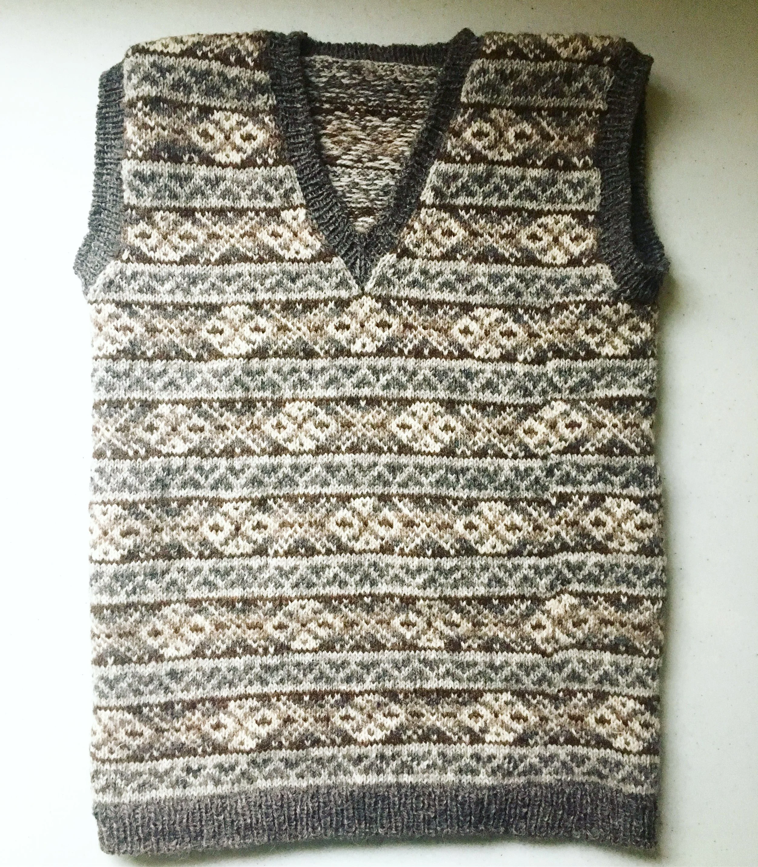 Finishing a Fair Isle Vest - Bruntsfield