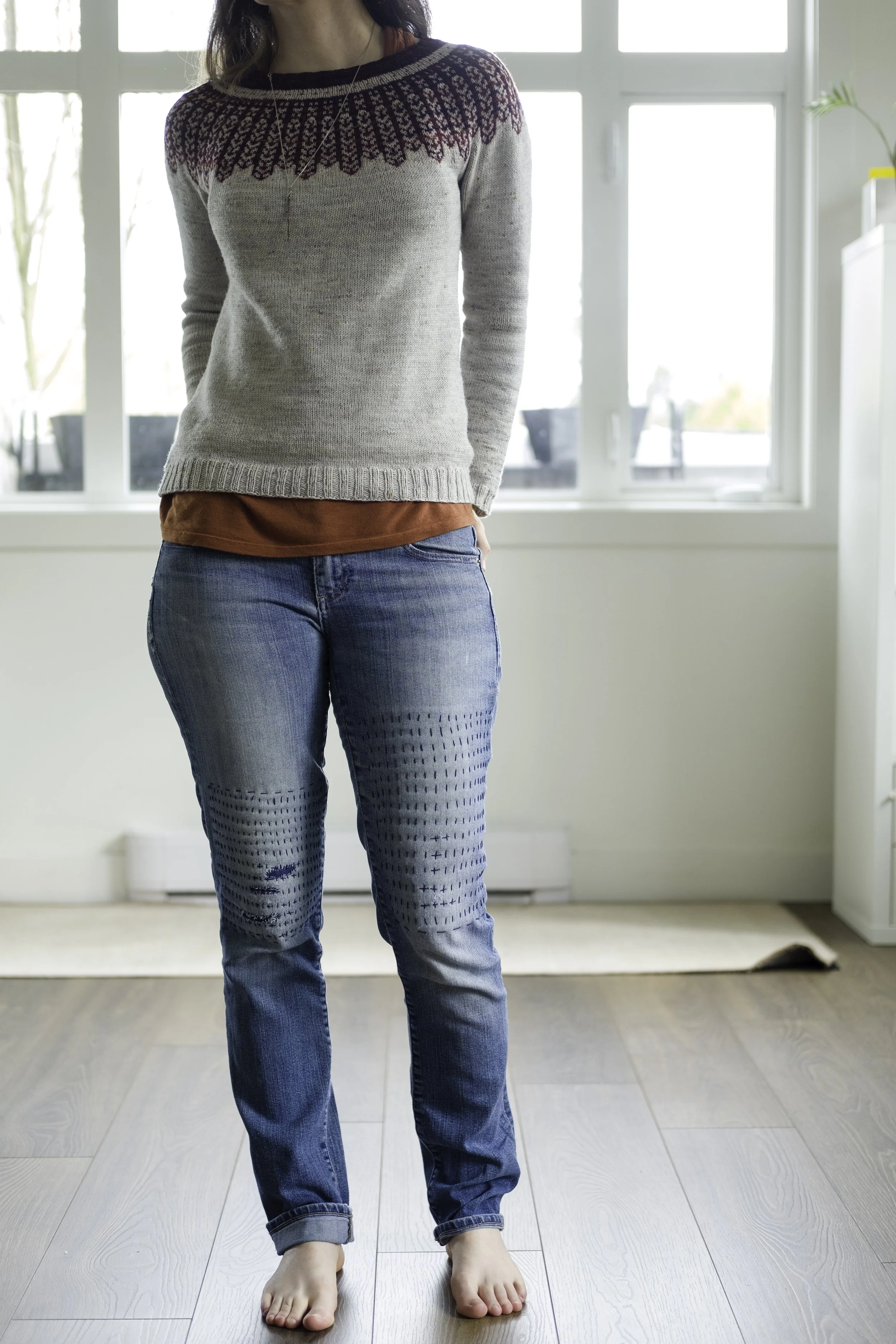 Visible Mending Jeans