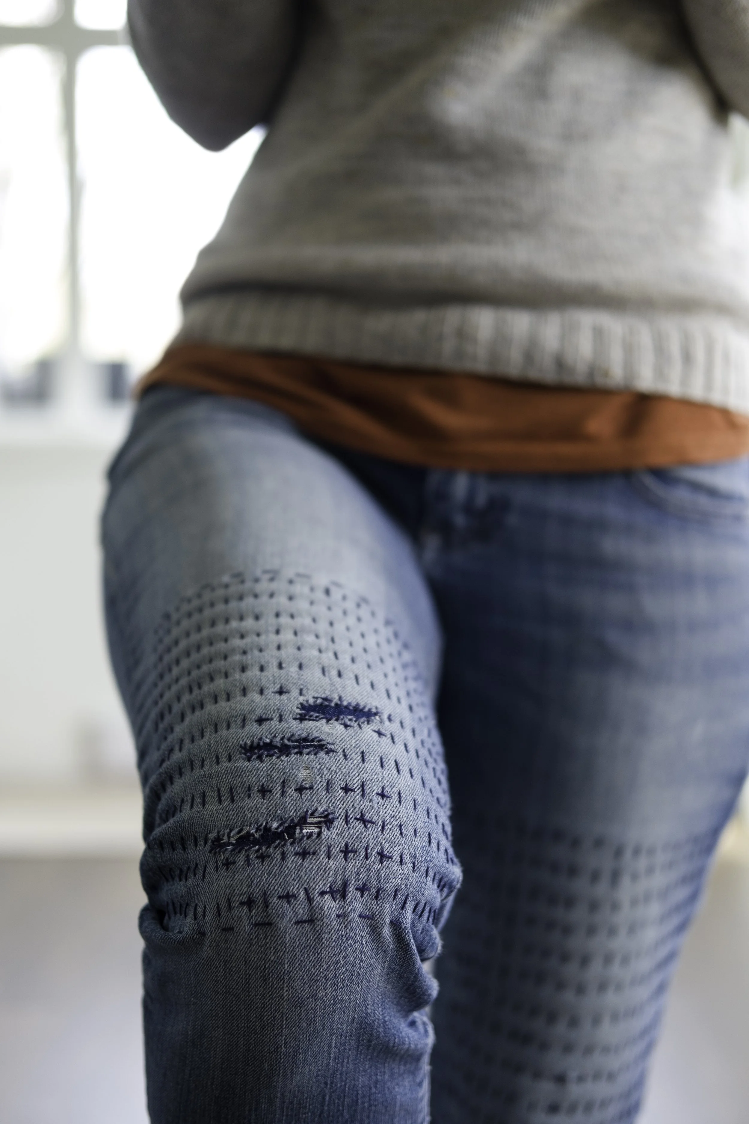 Visible Mending Jeans — Andrea Rangel