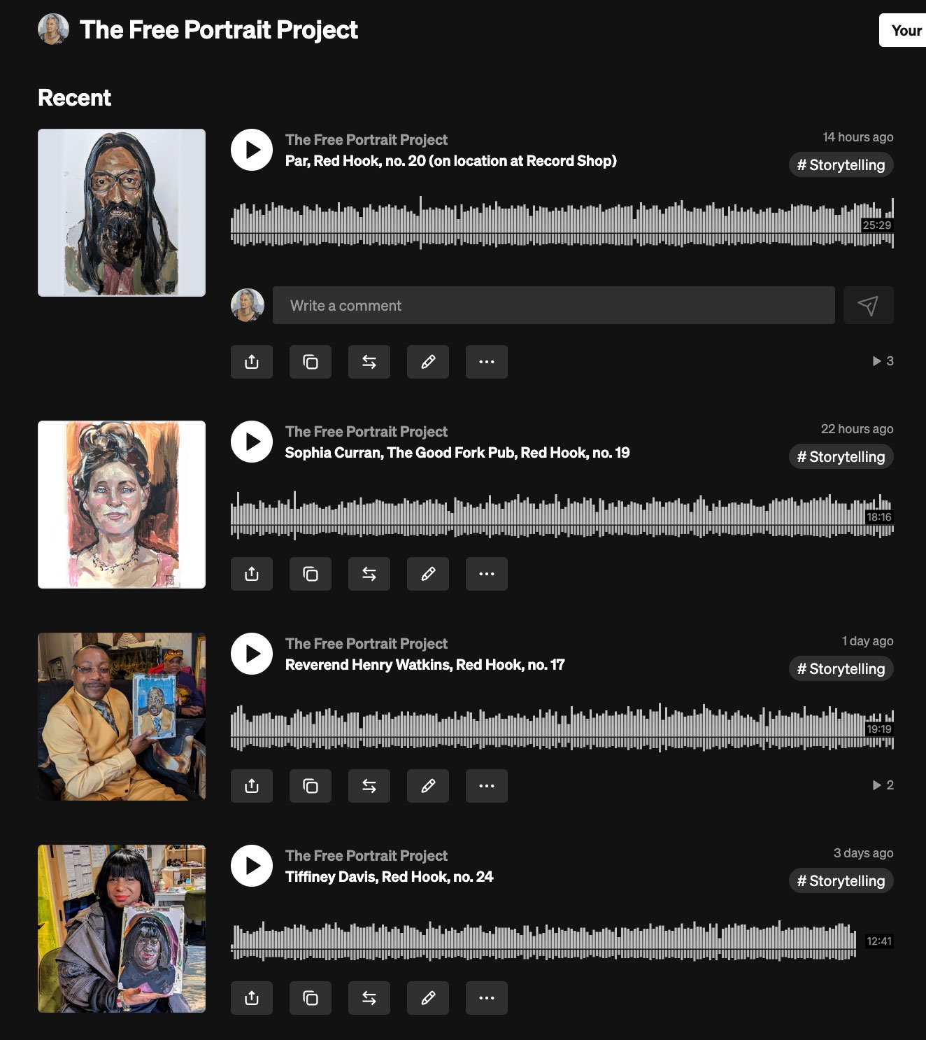 Listen to each person's story on Soundcloud.