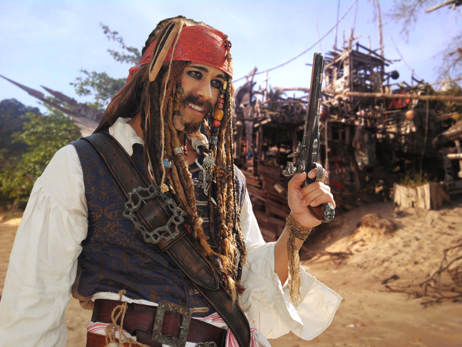 Pirate Bandana exact pattern Jack Sparrow — Jack Sparrow Costume | Jack Wig | Pirates of the Caribbean | Dead Men Tell Tales | Anthony Zarrillo