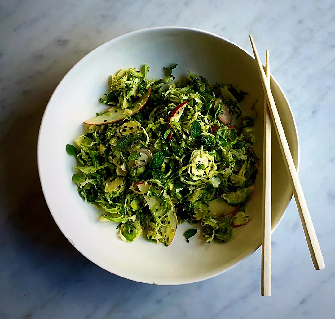 Brussels Sprout Salad with Shaved Apple, Shallot and Radish recipe