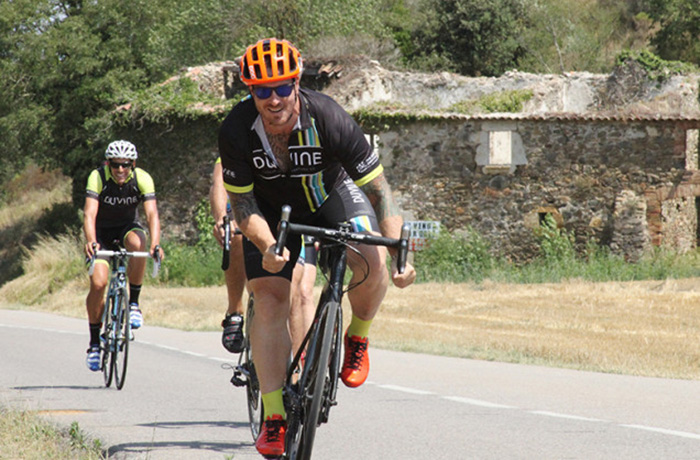 Seamus Mullen cycling in Italy during Duvine's Chef On Wheels Bike Tour