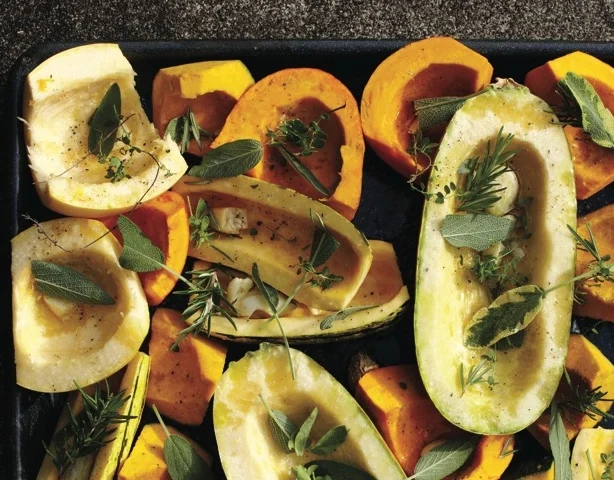 Roasted winter Squash prepared with 