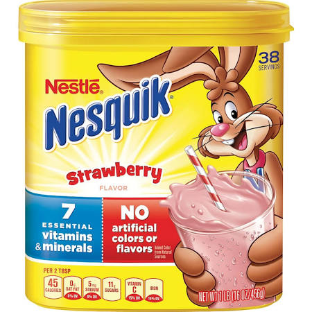 strawberry flavored nesquik beverage