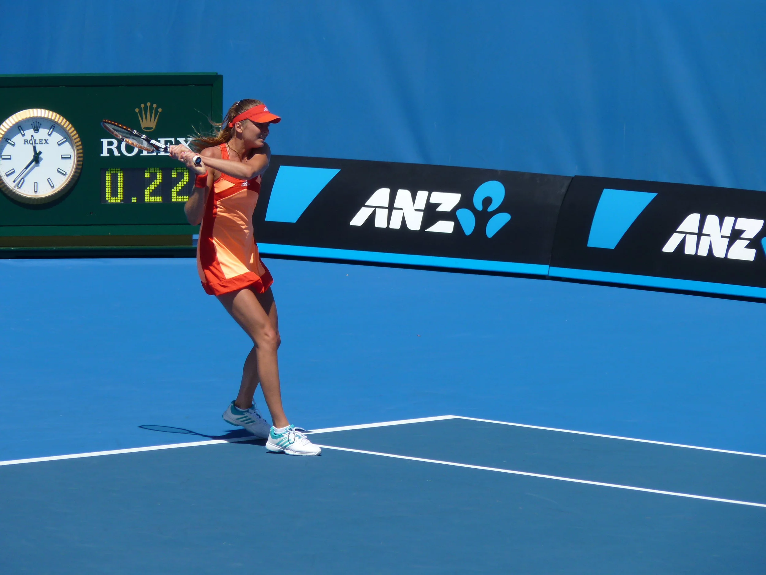 Daniela Hantuchova on the court at the Australian Open — a favorite with local tennis fans. (Photo by heatherbell2011 / CC BY 2.0)