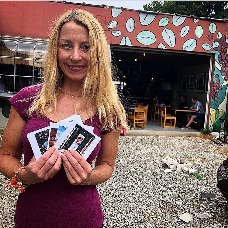 Repeat Customer Shawn Chereskin holding newly purchased STL Heart Cards.