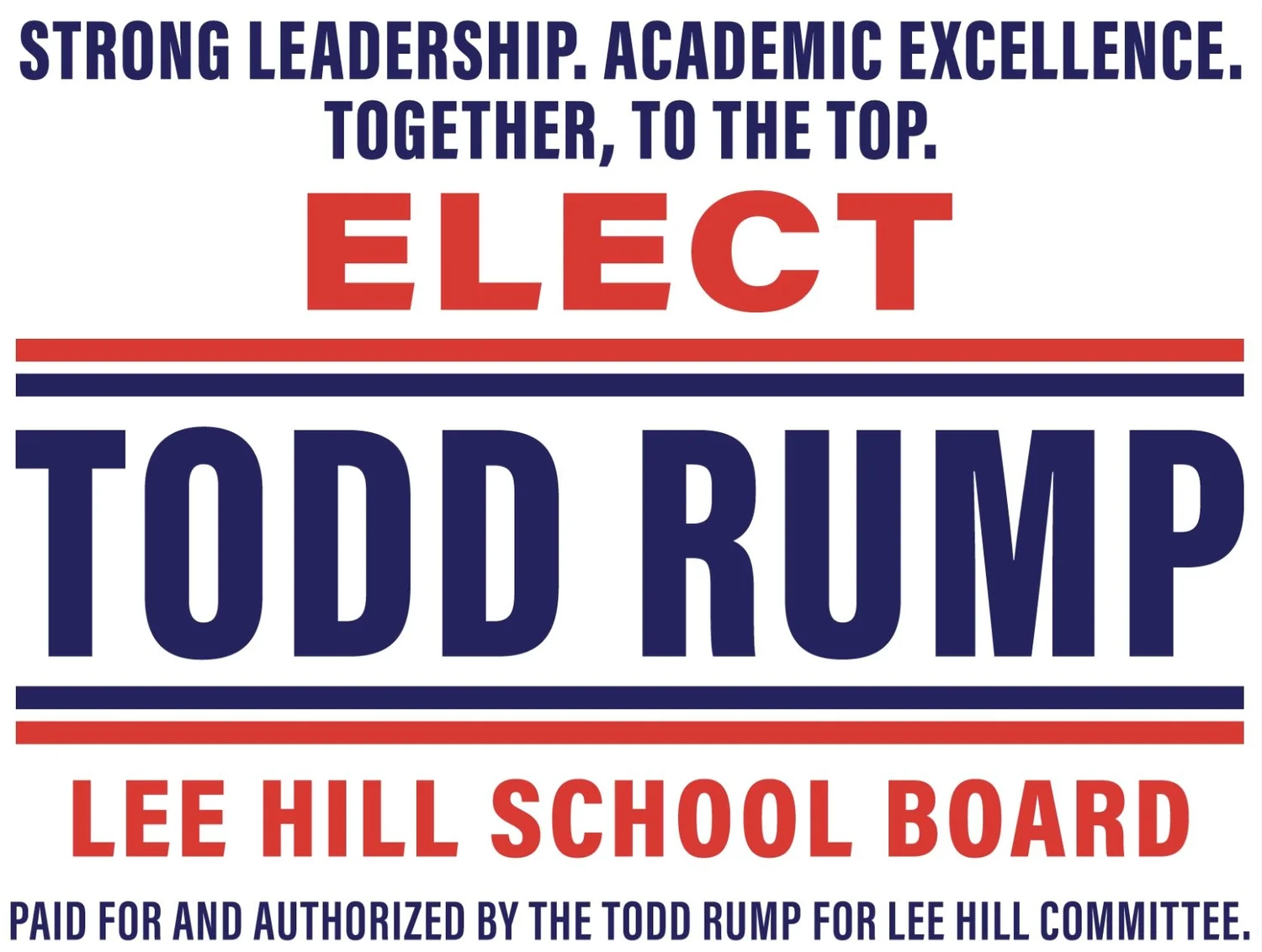 Todd Rump for Lee Hill