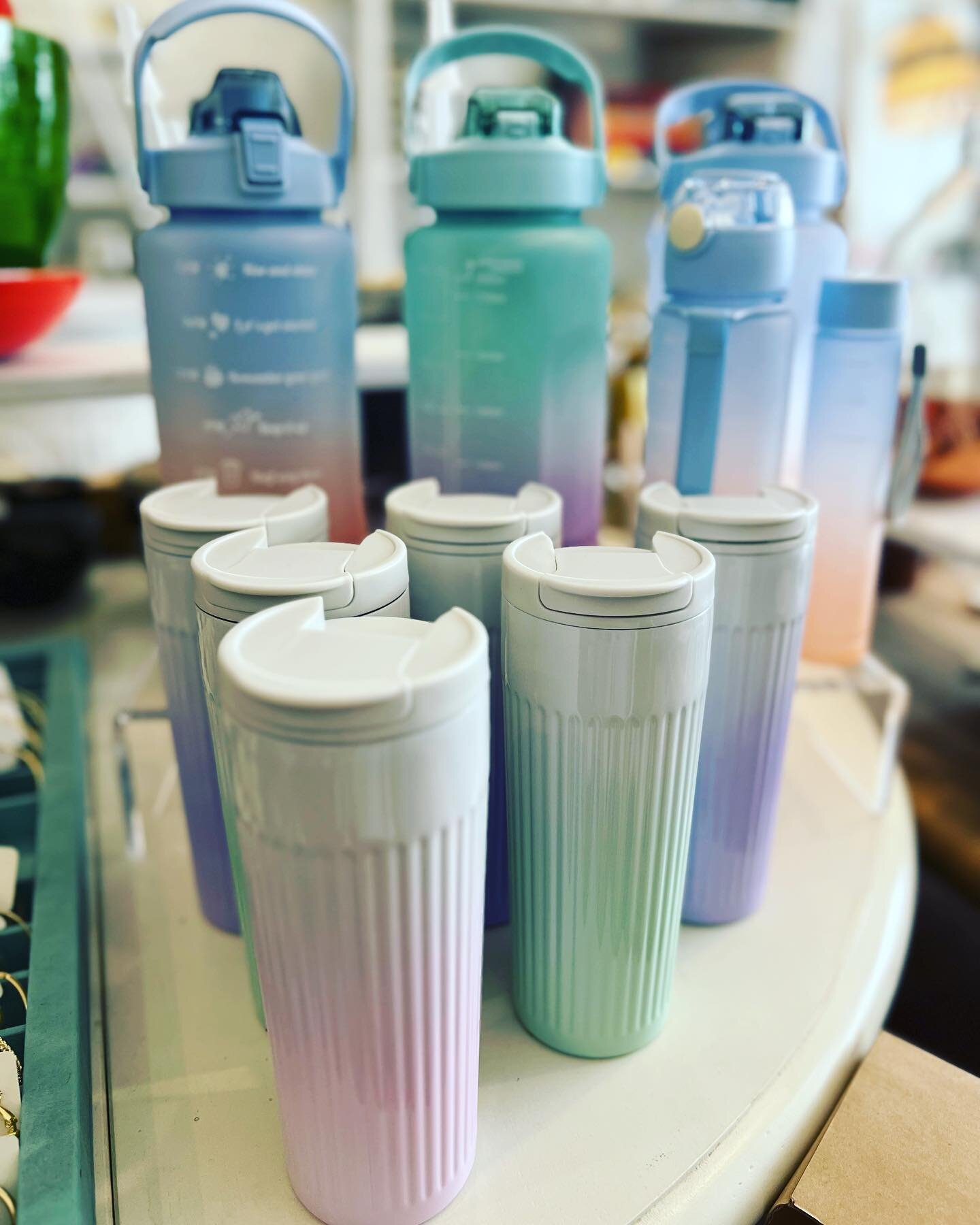 Where to start?! Coffee☕️then Water💦 New ombr&eacute; jugs and coffee tumblers in stock in store!!! #hydrate #caffeineplease #ombre