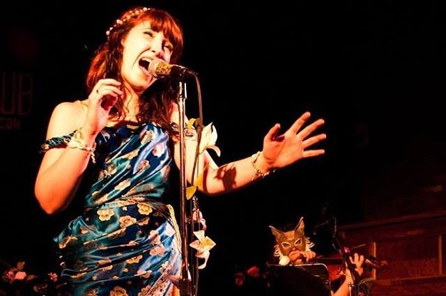 On this day 8 years ago, @vespertinamusic had their album release party for The Waiting Wolf. I wore a gorgeous custom made dress made by @mendedmoth so I could feel like I was Scheherazade (and I think I also almost passed out from the combo of cors