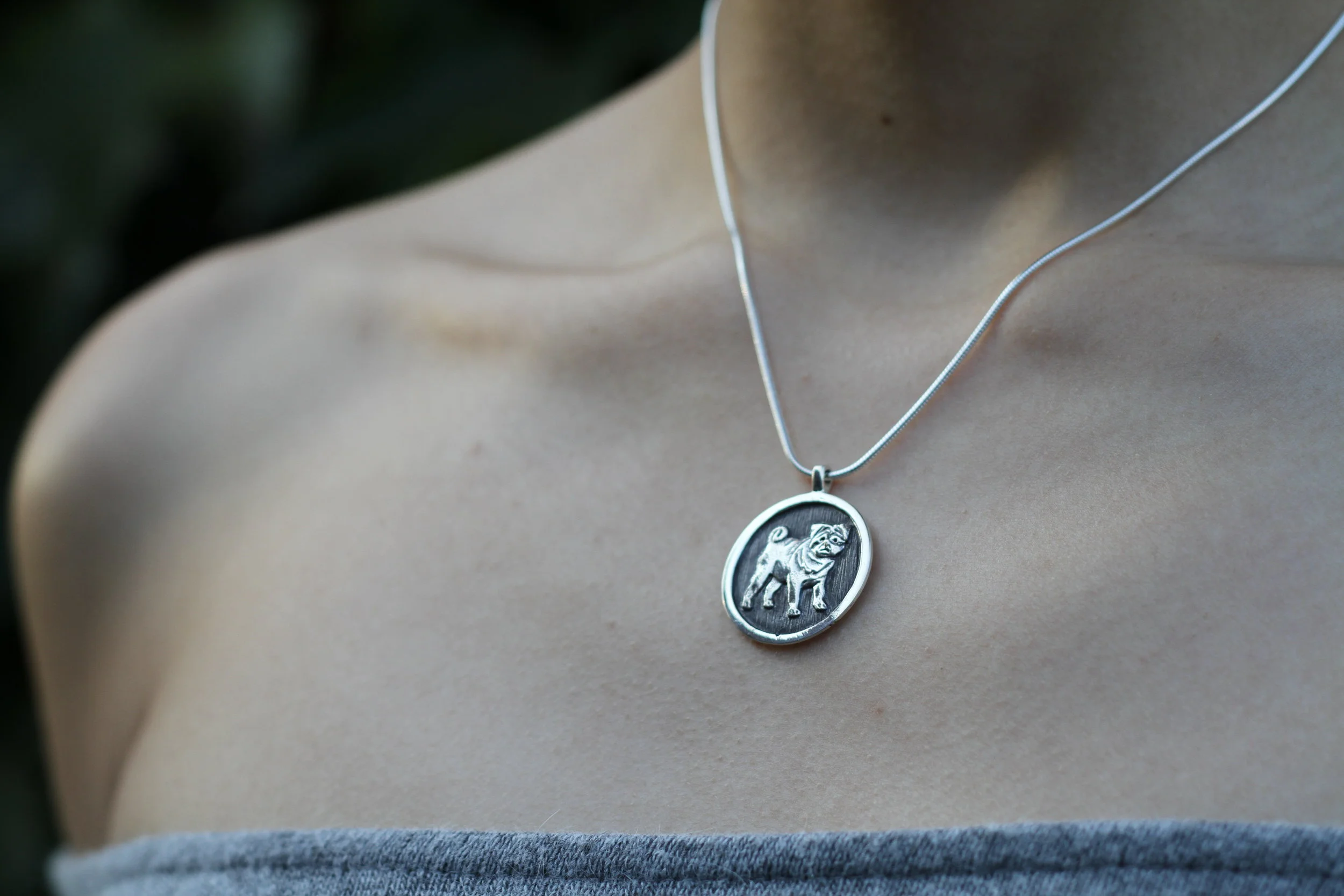 Spirit Collection - Pug Necklace (Black 