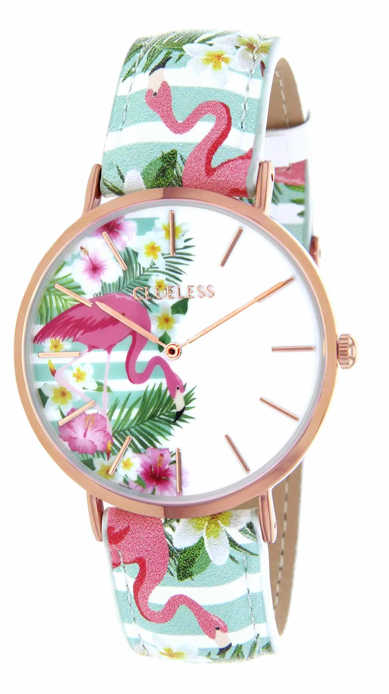 Clueless_Montre_bcl10031_013.jpg | Bracelet bleu clair - Boitier or rose - Cadran Blanc