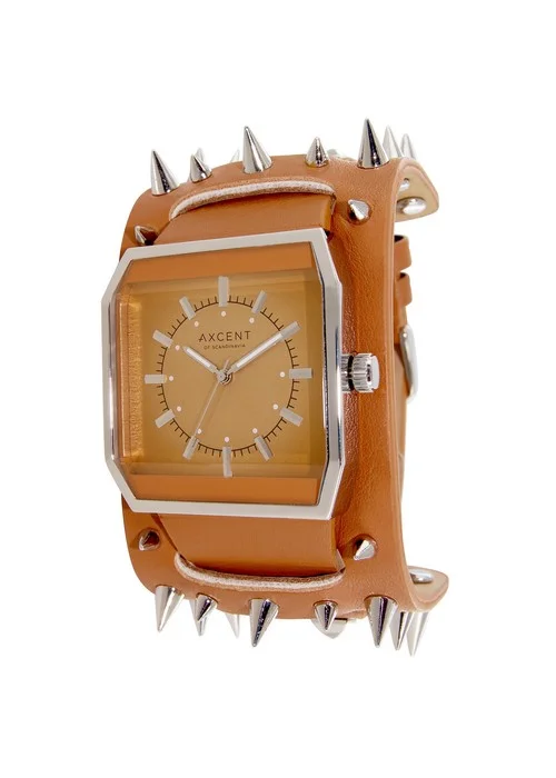 Axcent_Montre_IX17023_736.jpg | Bracelet marron - Boitier argent - Cadran marron