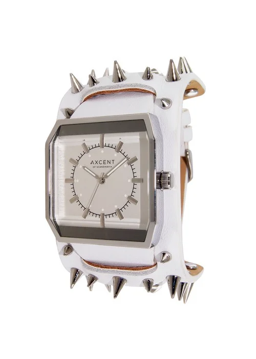 Axcent_Montre_IX17023_131.jpg | Bracelet blanc - Boitier argent - Cadran blanc