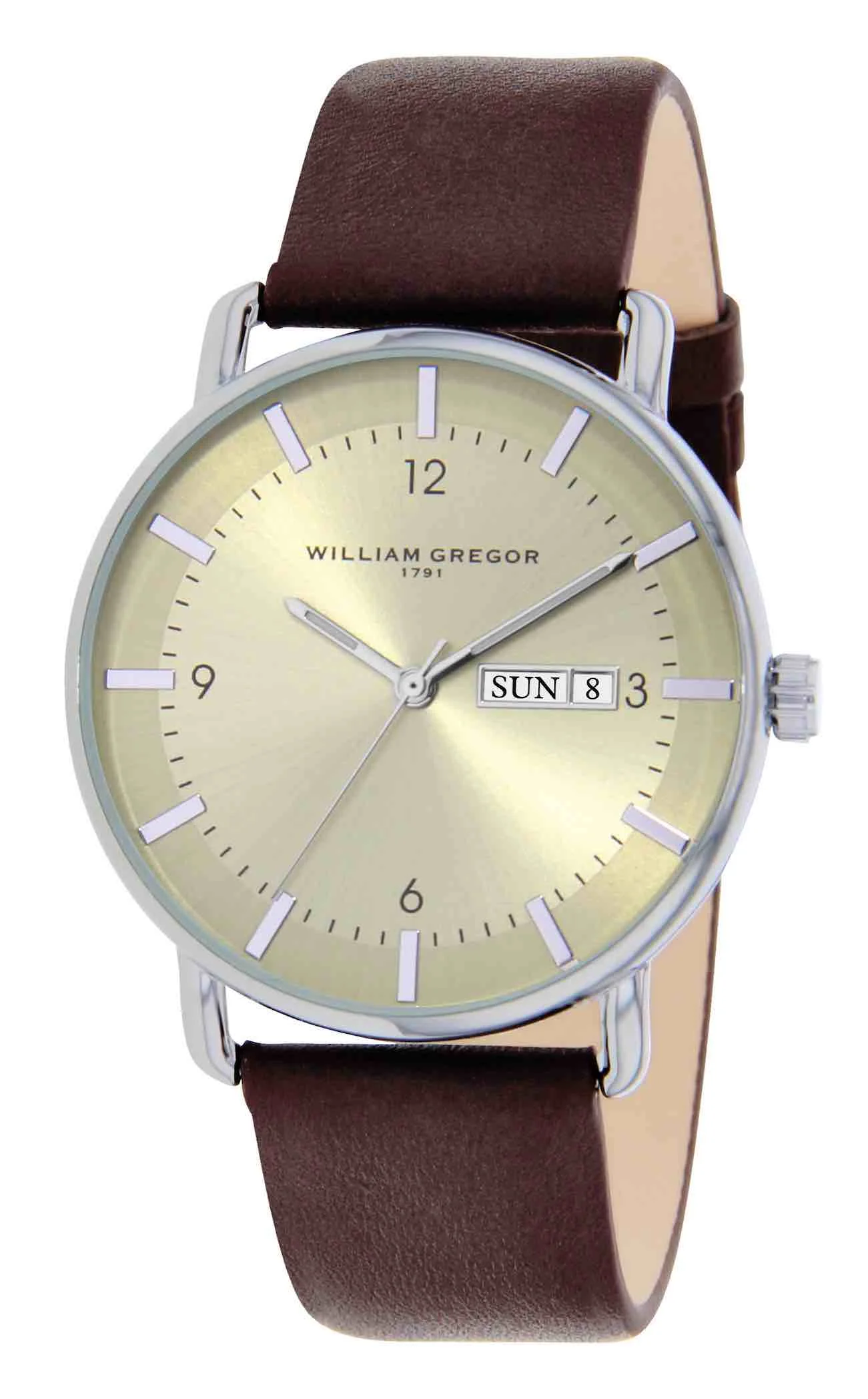 william_gregor_montre_bwg10001_204.jpg Bracelet marron - Boitier argent - Cadran dore