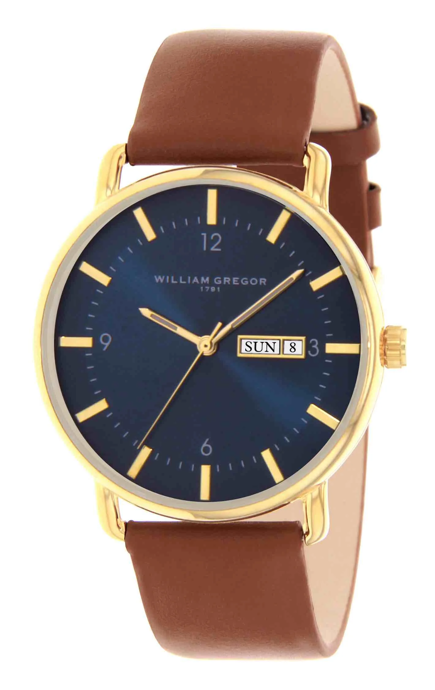 william_gregor_montre_bwg10001g_113.jpg Bracelet marron clair - Boitier dore - Cadran bleu