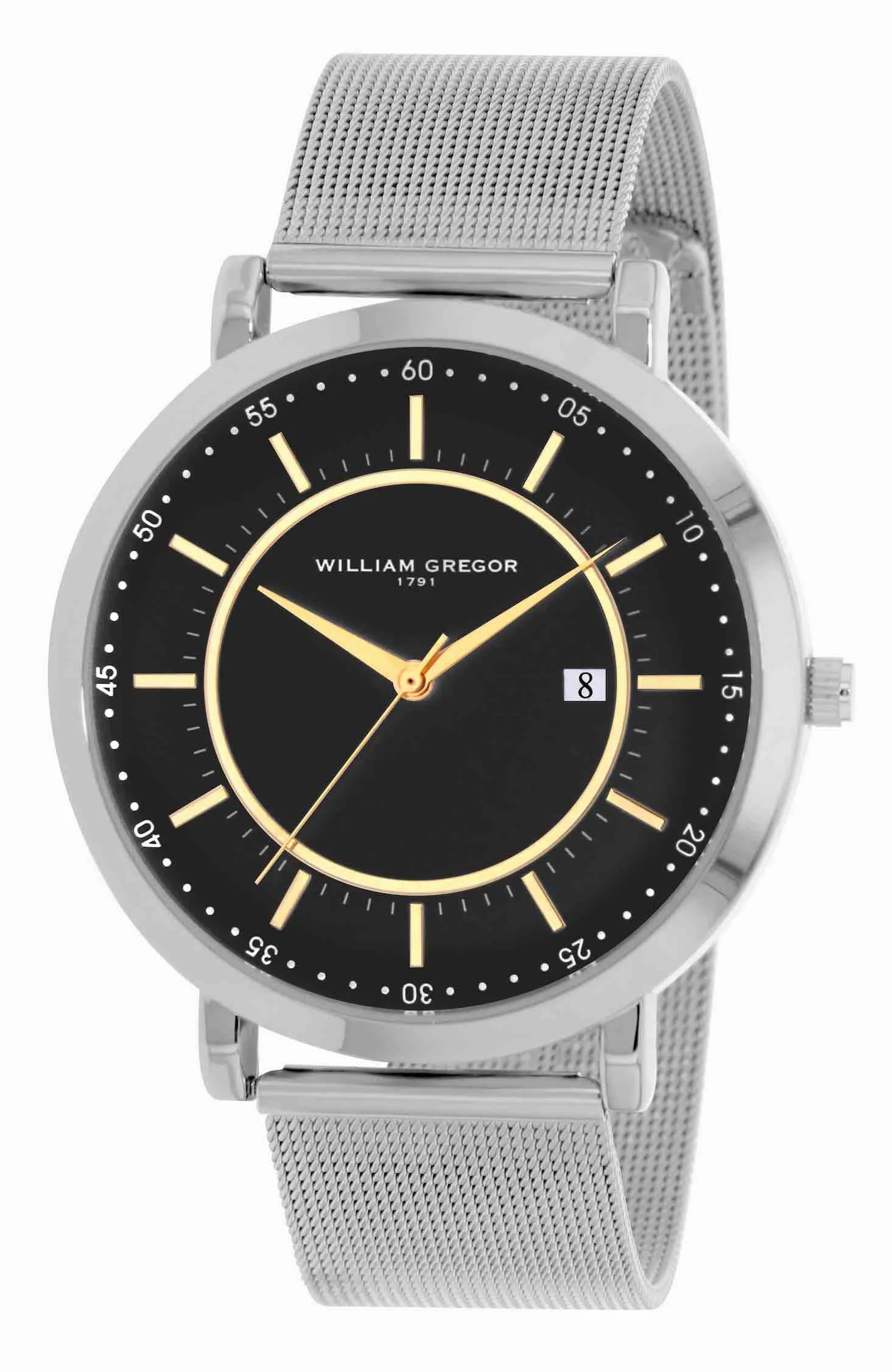 william_gregor_montre_bwg10023_203.jpg | Bracelet argent - Boitier argent - Cadran noir